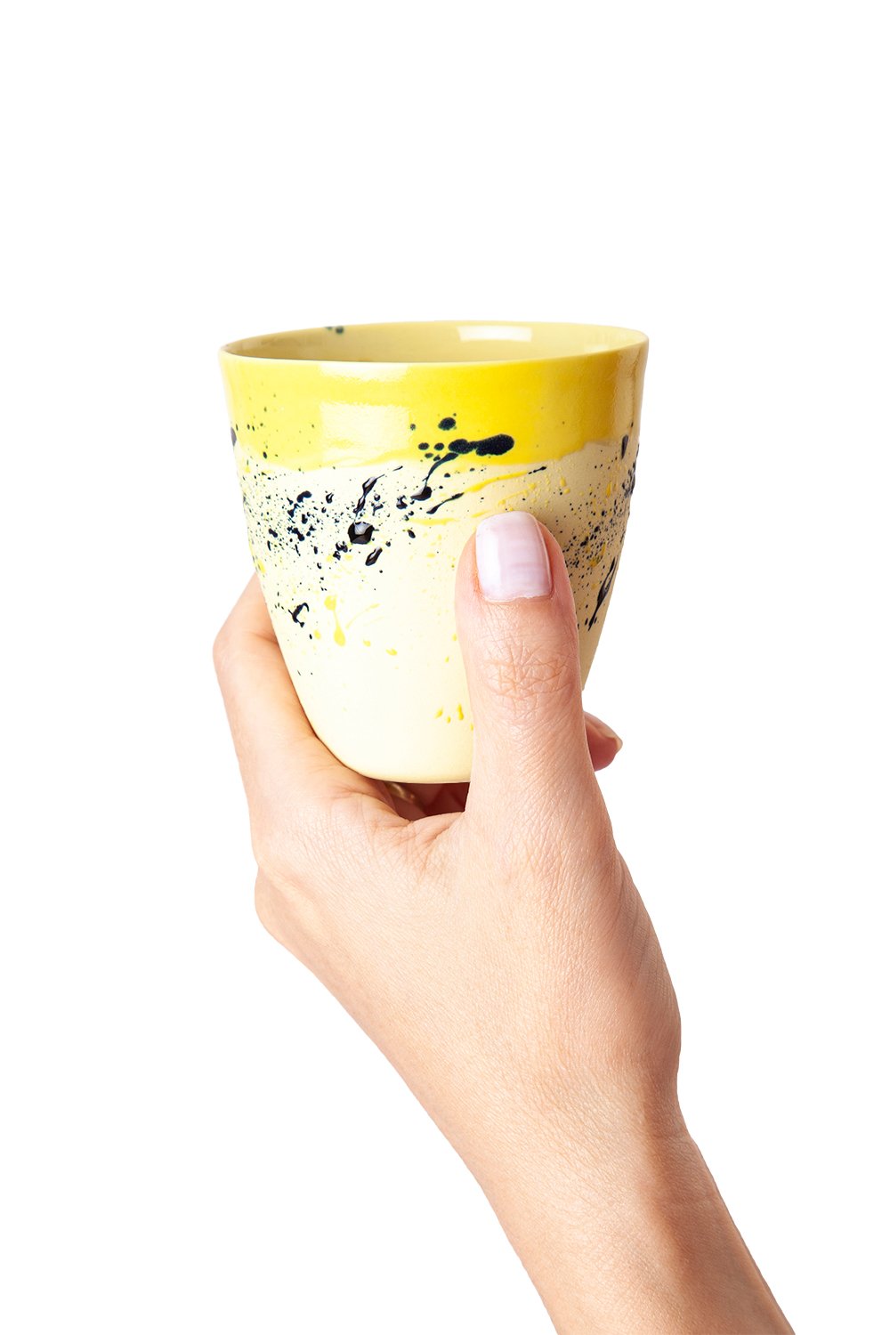 Only Cocoon-Flux Sarı El Yapımı Porselen Bardak-Bardak-2-Milagron.com