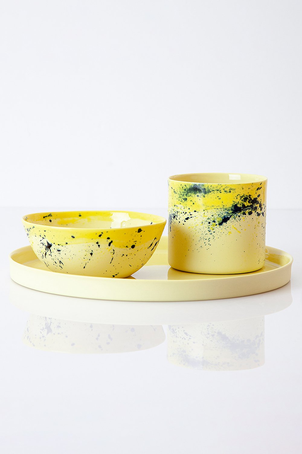 Only Cocoon-Flux Sarı El Yapımı Porselen Bardak-Bardak-2-Milagron.com