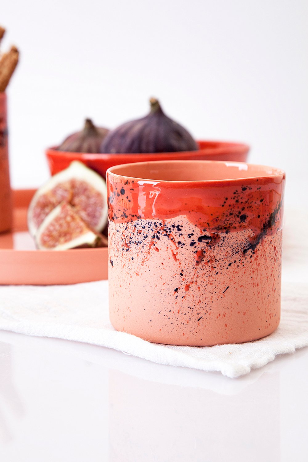 Only Cocoon-Flux Turuncu El Yapımı Porselen Bardak-Bardak-2-Milagron.com