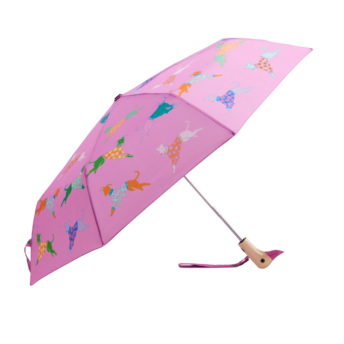 Original Duckhead Duck Kompakt Şemsiye Dogs In Pink