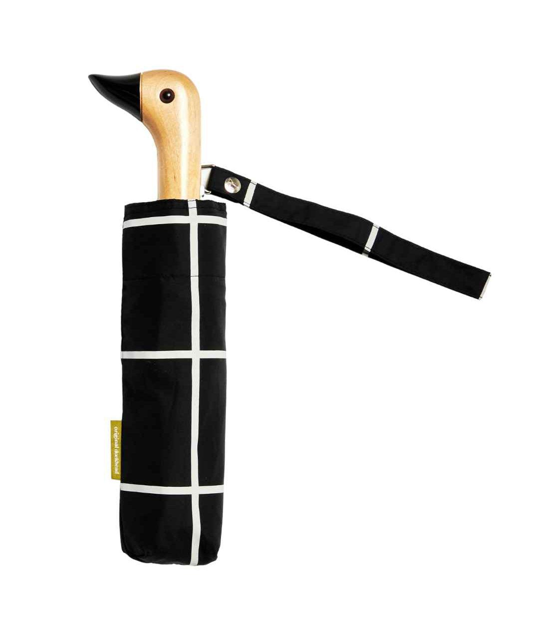 Original Duckhead-Original Duckhead Duck Kompakt şemsiye Black Grid-Şemsiye-1-Milagron.com