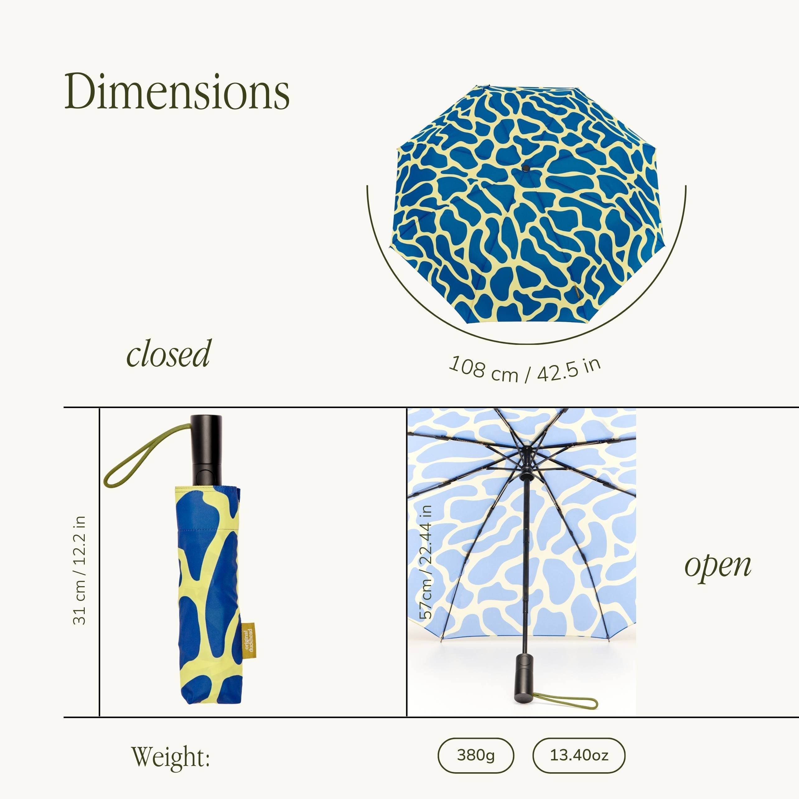 Original Duckhead-Original Duckhead The Daily Blue Ripples Automatic Umbrella-Şemsiye-7-Milagron.com