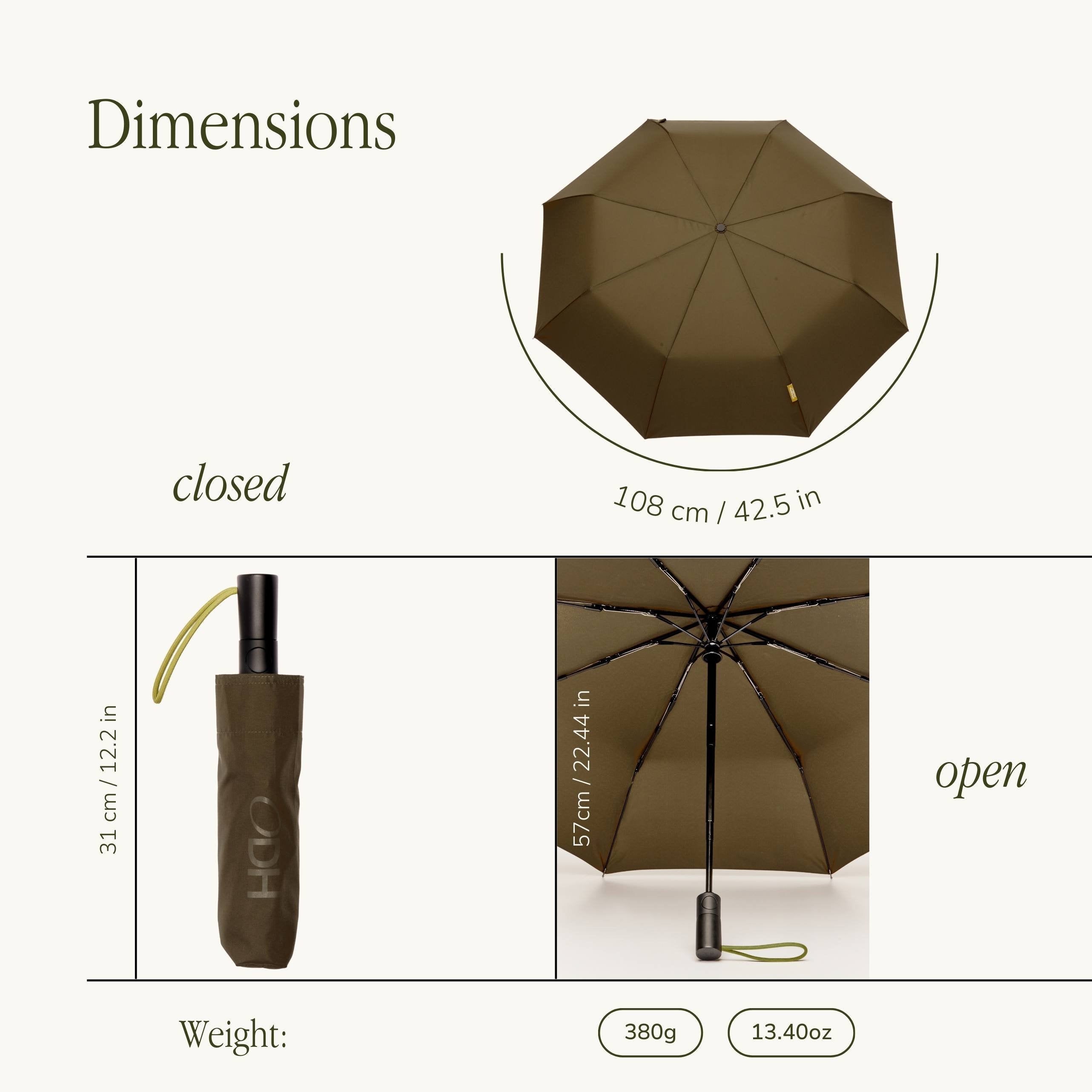 Original Duckhead-Original Duckhead The Daily Otomatik şemsiye Haki-Şemsiye-4-Milagron.com