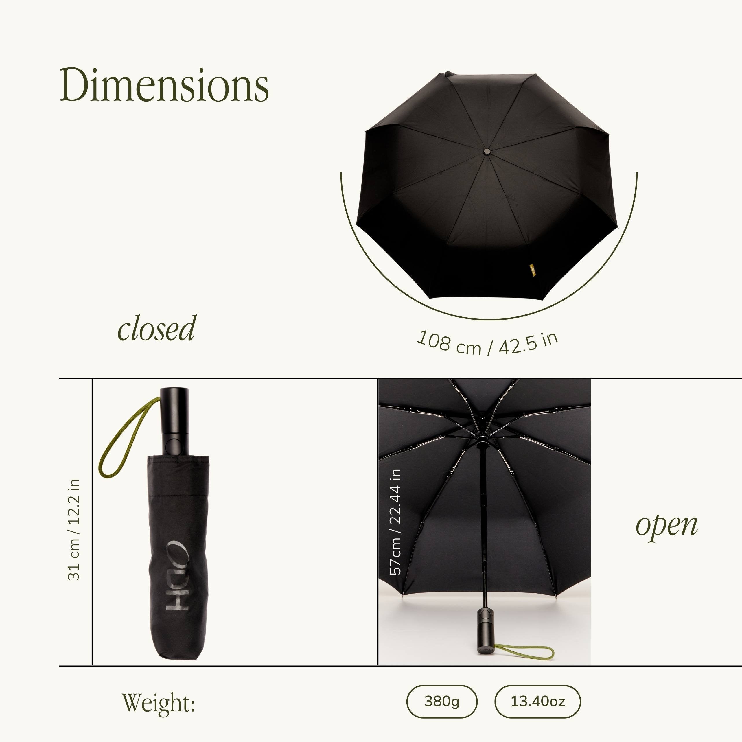 Original Duckhead-Original Duckhead The Daily Otomatik şemsiye Siyah-Şemsiye-3-Milagron.com