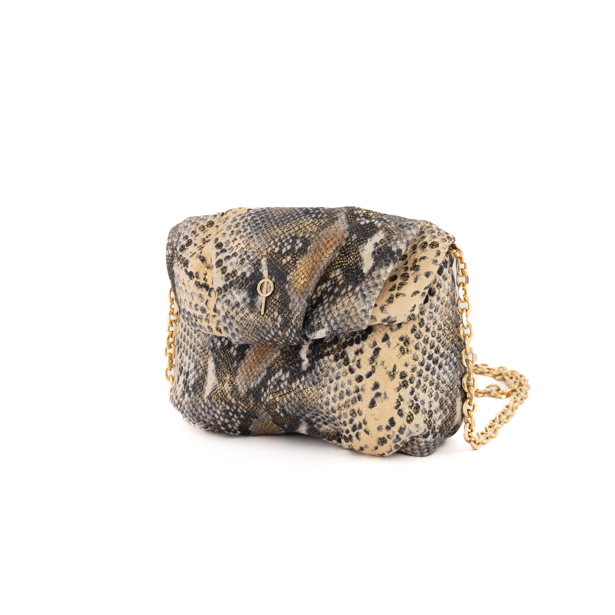 Otrera-Baby Leda Glitter Snake Gold-Omuz Çantası-2-Milagron.com