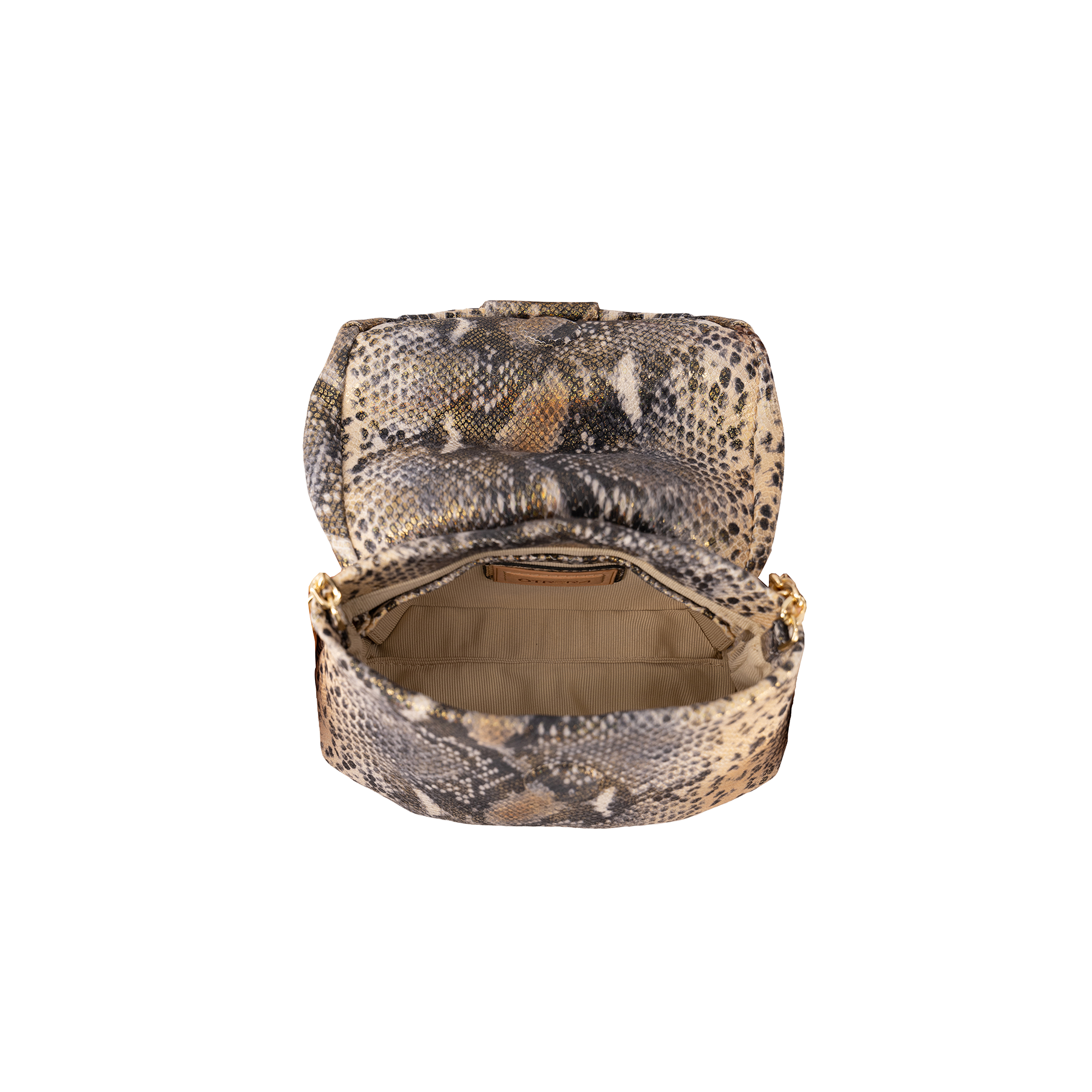 Otrera-Baby Leda Glitter Snake Gold-Omuz Çantası-3-Milagron.com