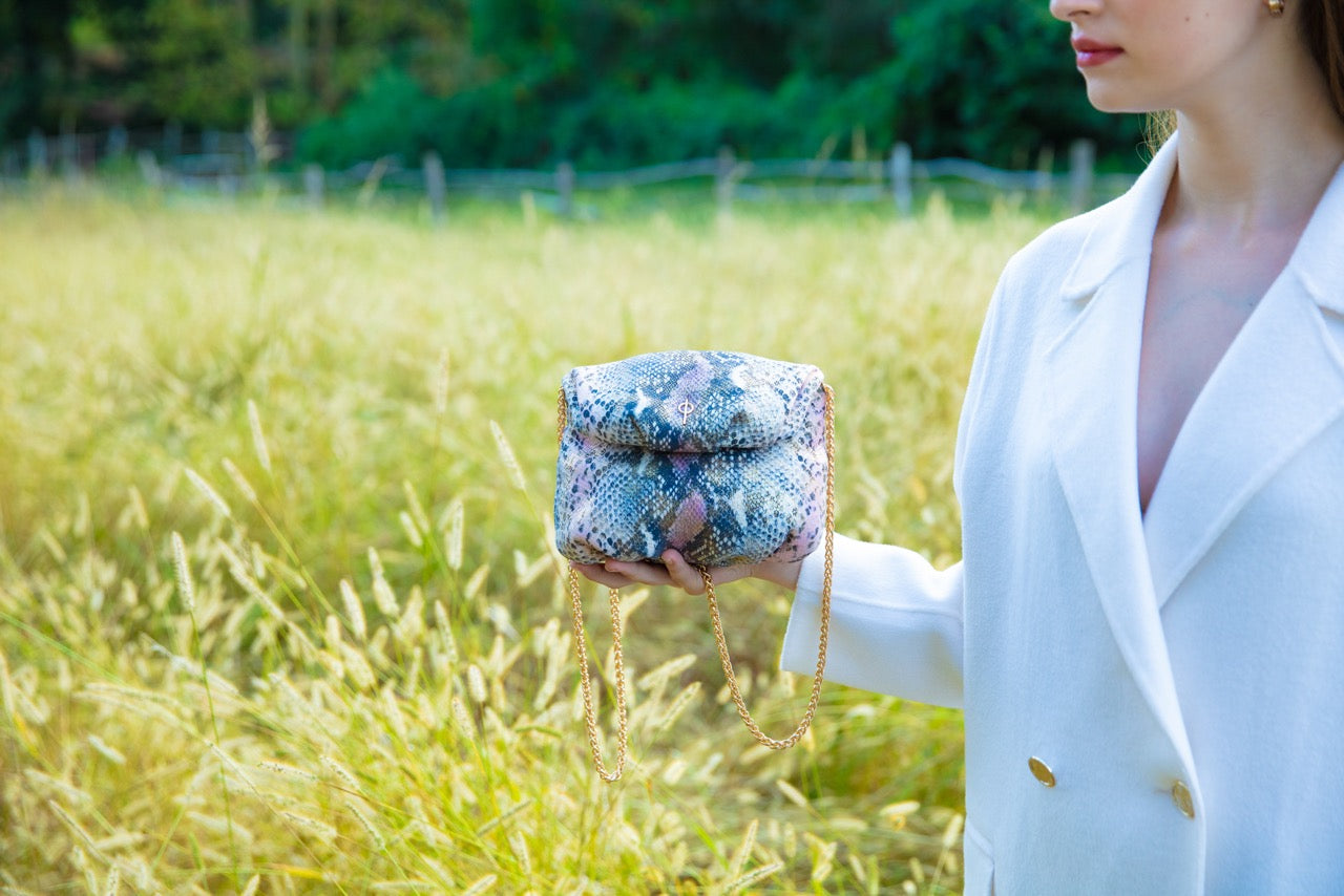 Otrera-Baby Leda Glitter Snake Pink-Omuz Çantası-5-Milagron.com