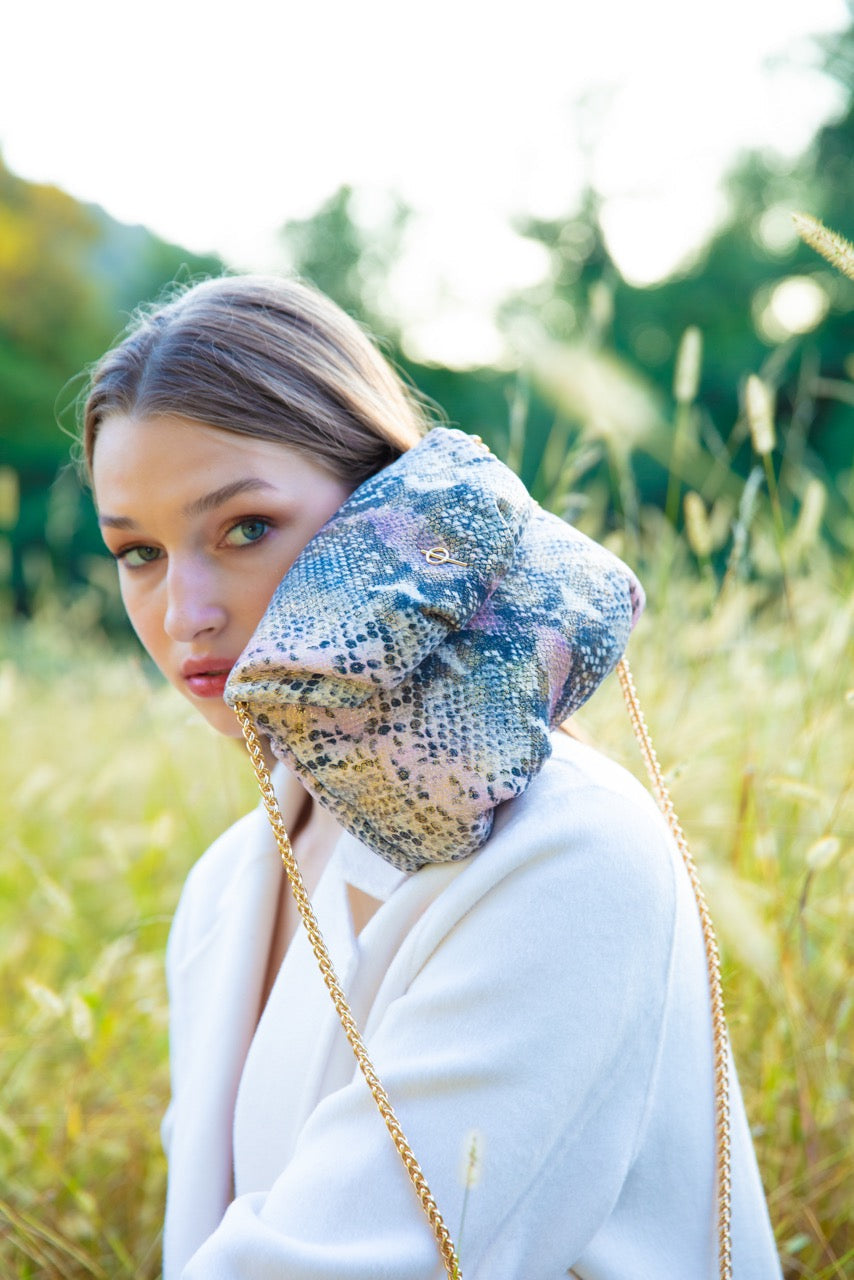 Otrera-Baby Leda Glitter Snake Pink-Omuz Çantası-6-Milagron.com