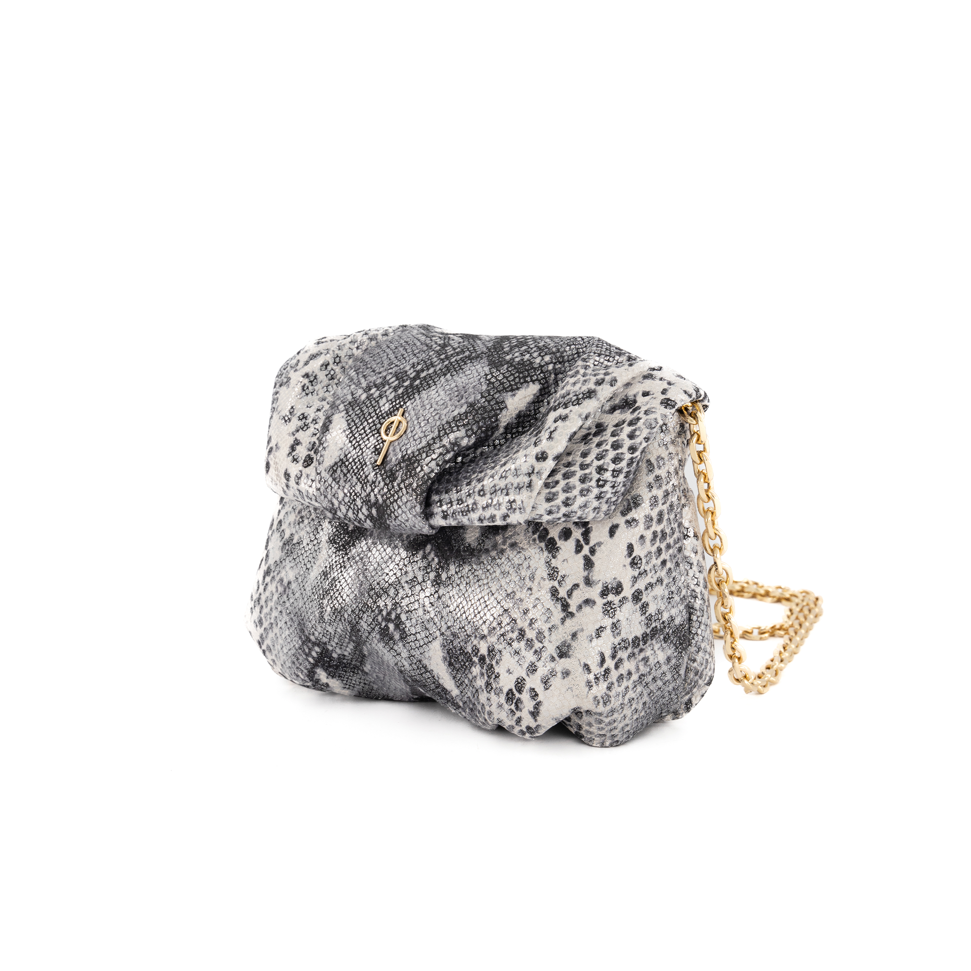 Otrera-Baby Leda Glitter Snake Silver-Omuz Çantası-2-Milagron.com