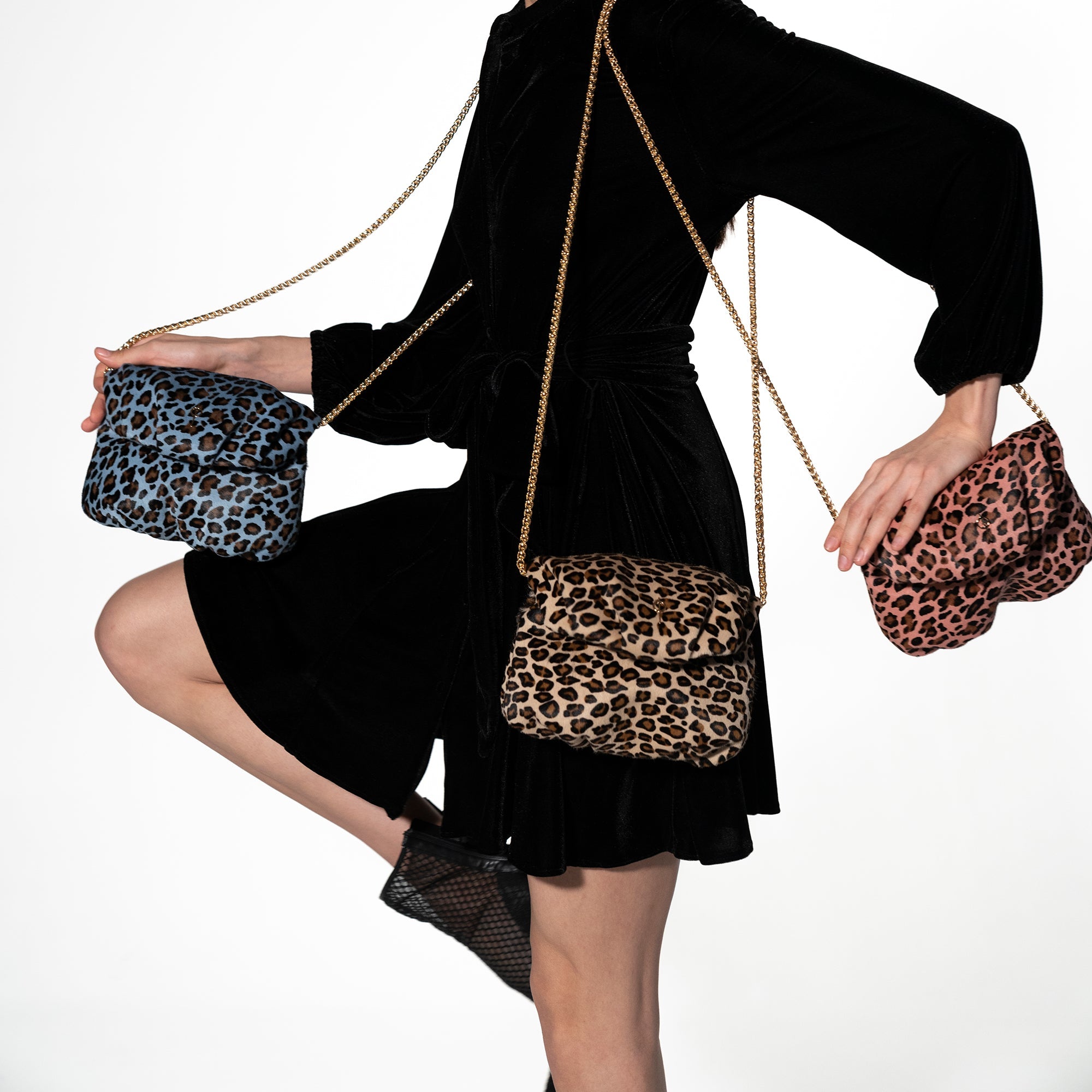 Otrera-Baby Leda Leopard Blue-Omuz Çantası-3-Milagron.com