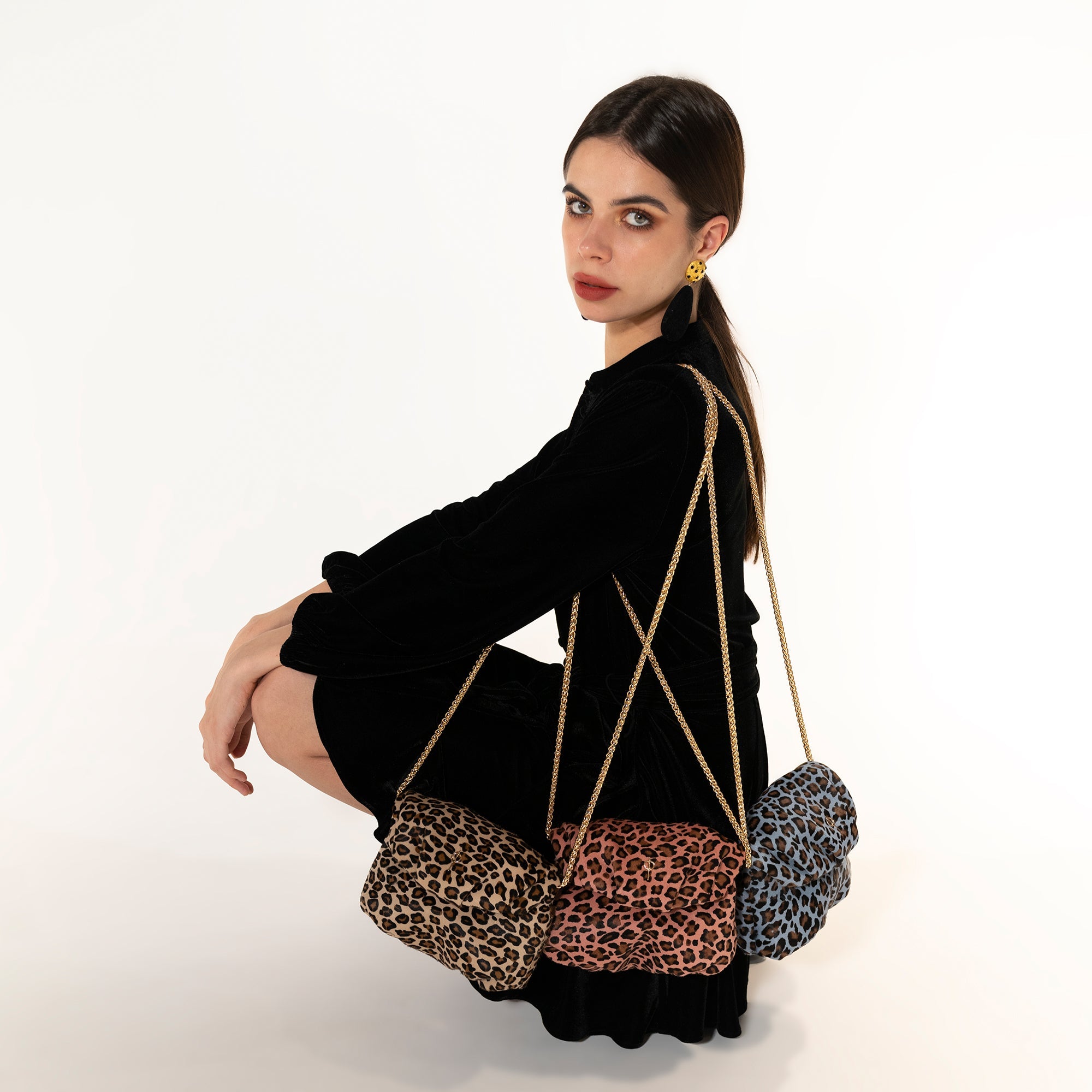 Otrera-Baby Leda Leopard Blue-Omuz Çantası-4-Milagron.com