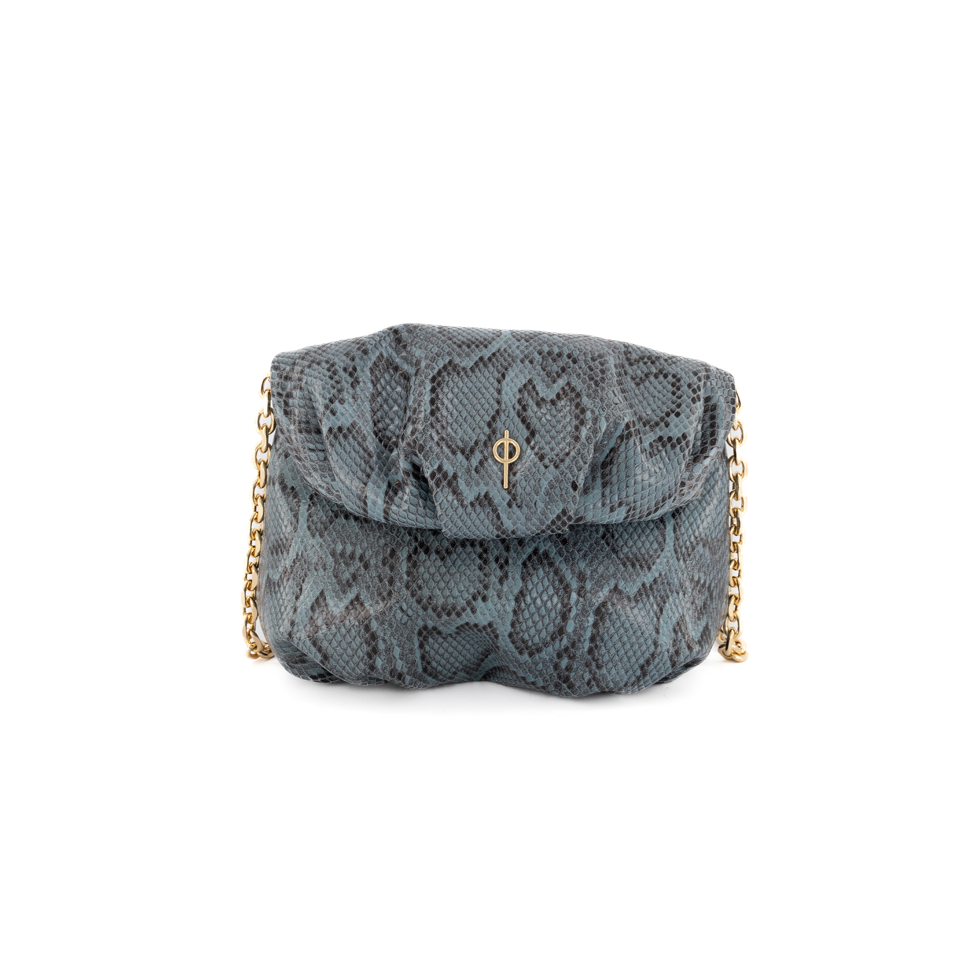 Otrera-Baby Leda Shiny Snake Blue-Omuz Çantası-1-Milagron.com