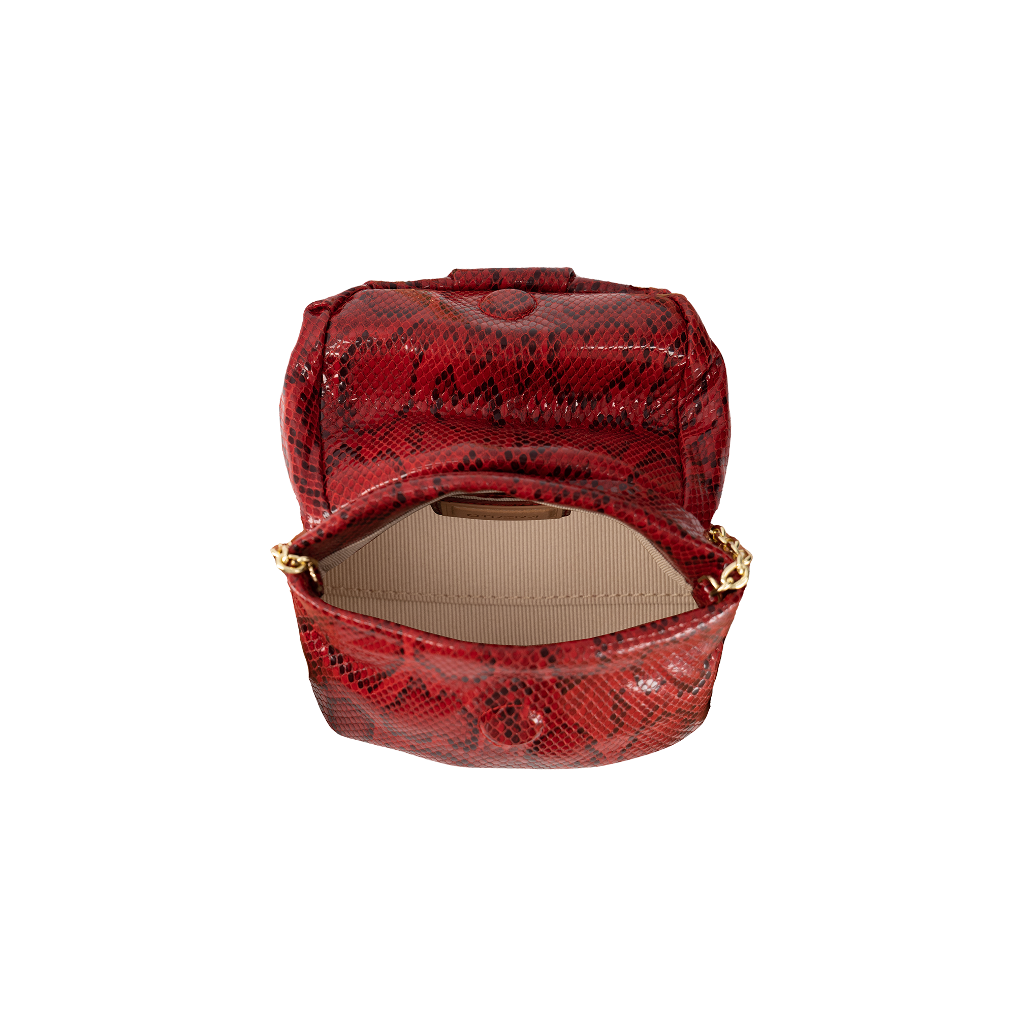 Otrera-Baby Leda Shiny - Snake Red-Omuz Çantası-3-Milagron.com