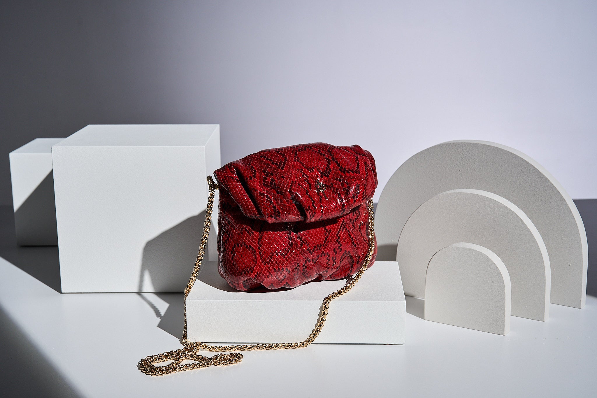 Otrera-Baby Leda Shiny - Snake Red-Omuz Çantası-4-Milagron.com