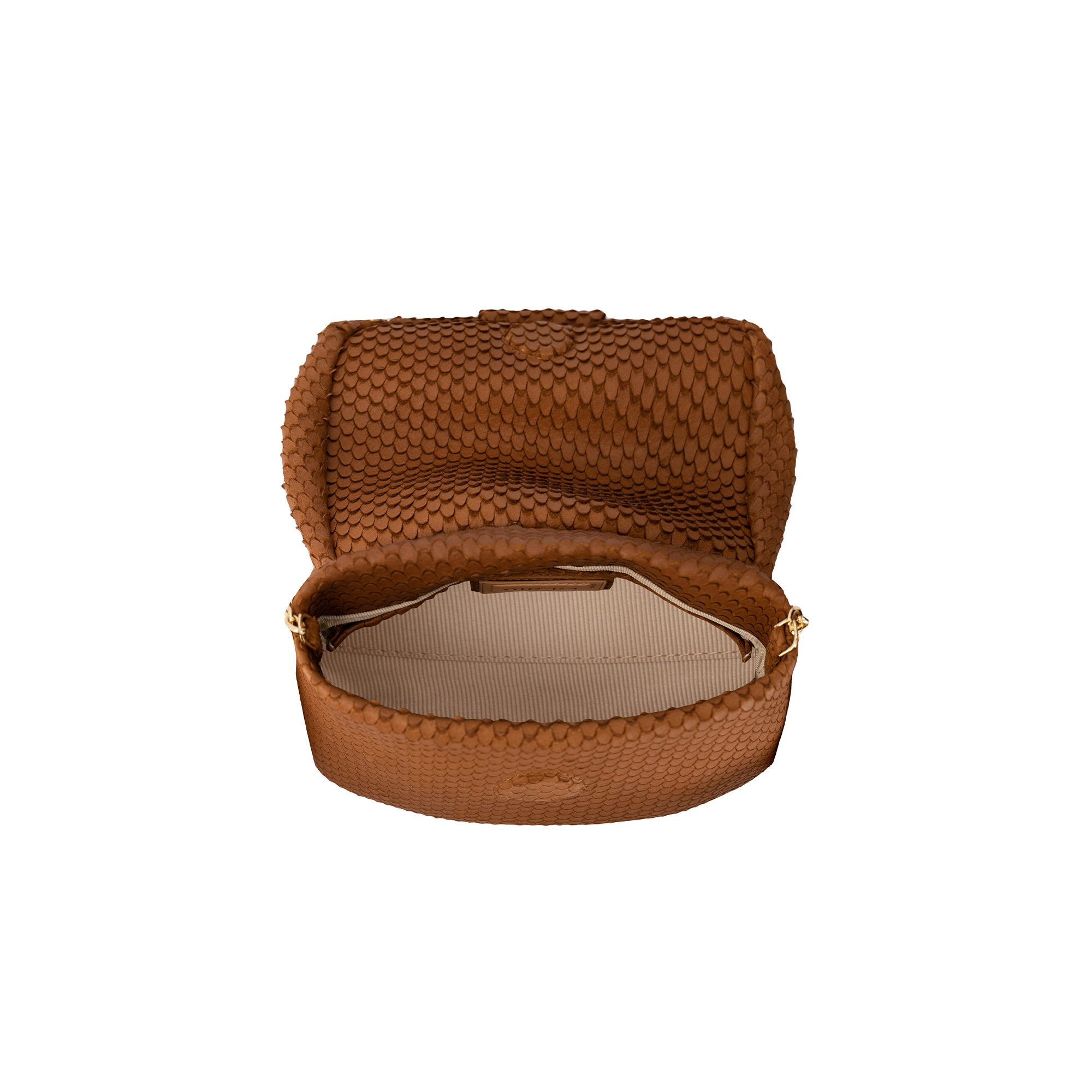 Otrera-Baby Leda Snake Tan-Omuz Çantası-3-Milagron.com