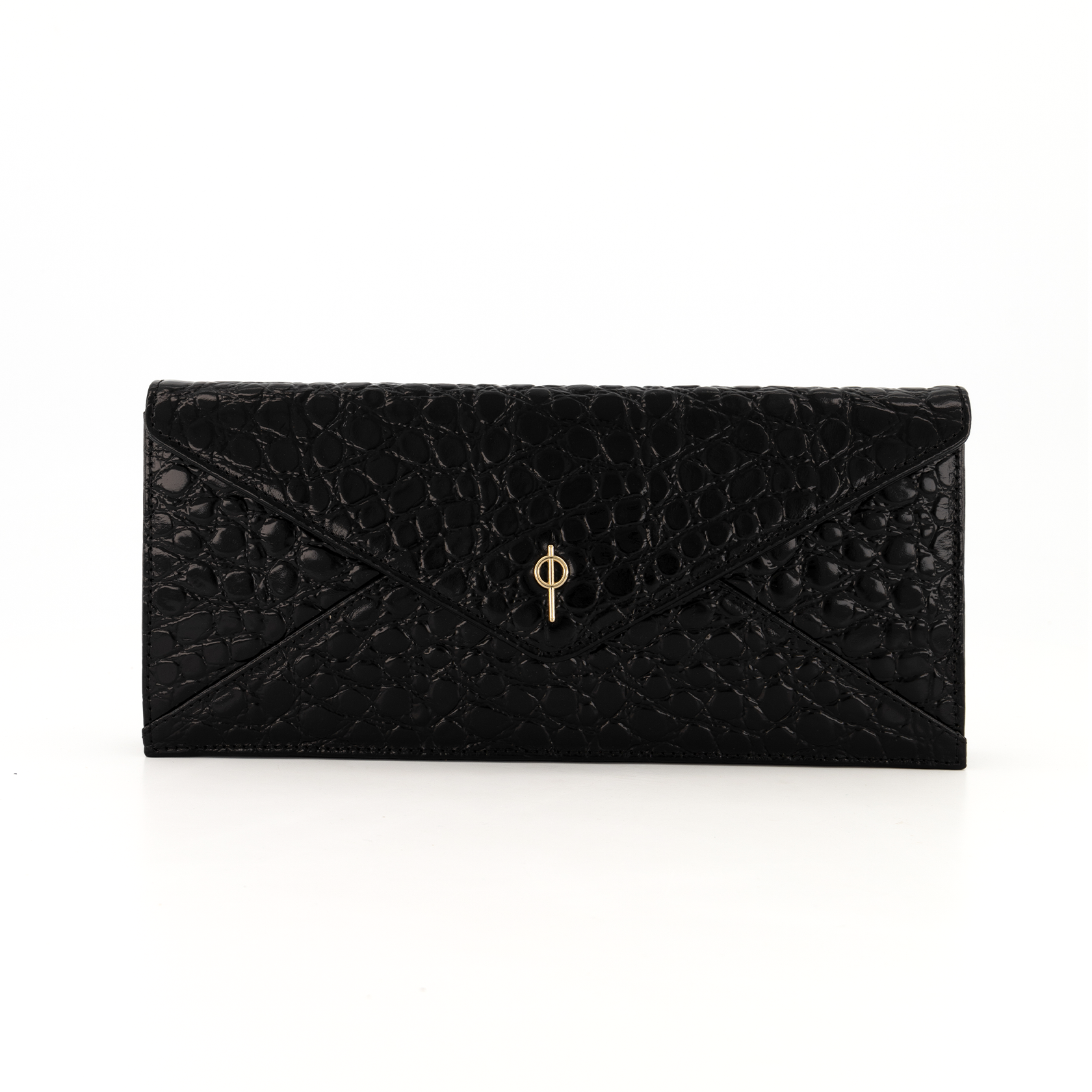 Otrera-Croco Night Bag Black-Clutch-1-Milagron.com