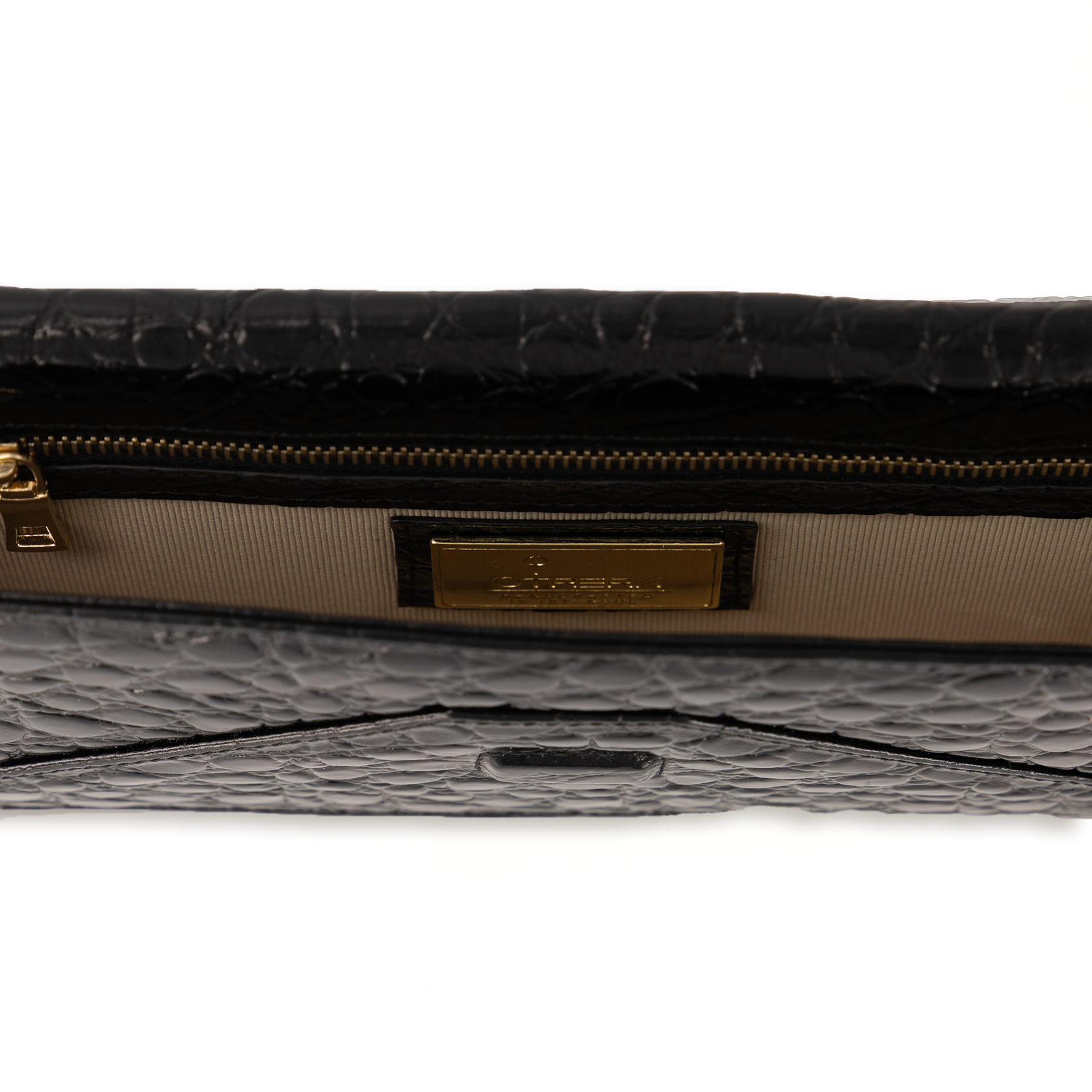 Otrera-Croco Night Bag Black-Clutch-7-Milagron.com