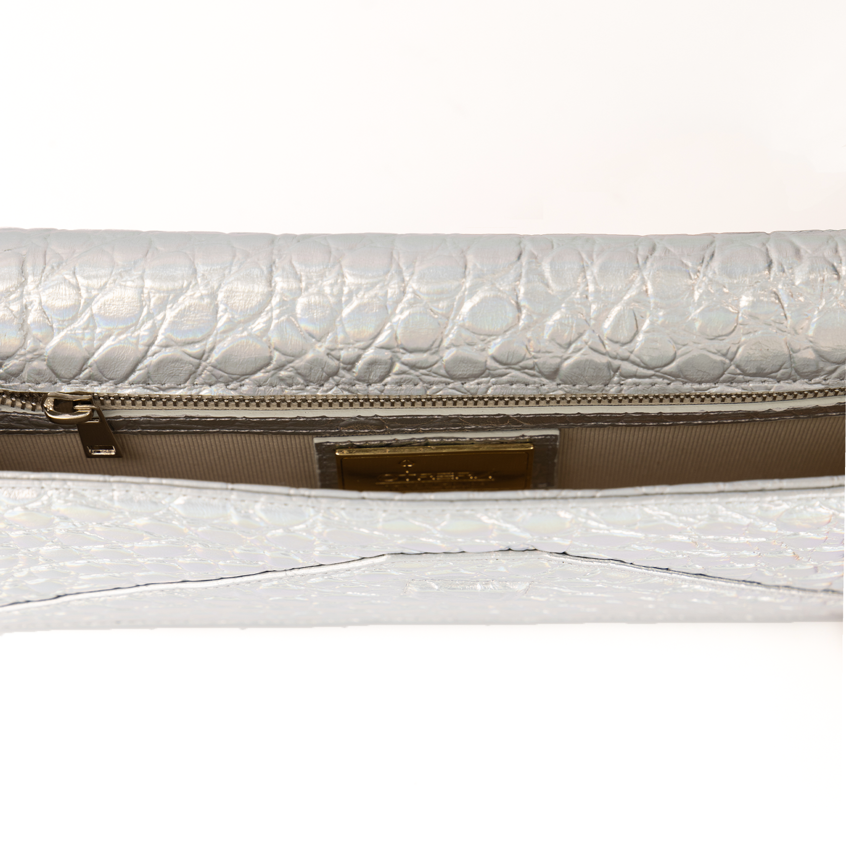 Otrera-Croco Night Bag Silver-Clutch-7-Milagron.com