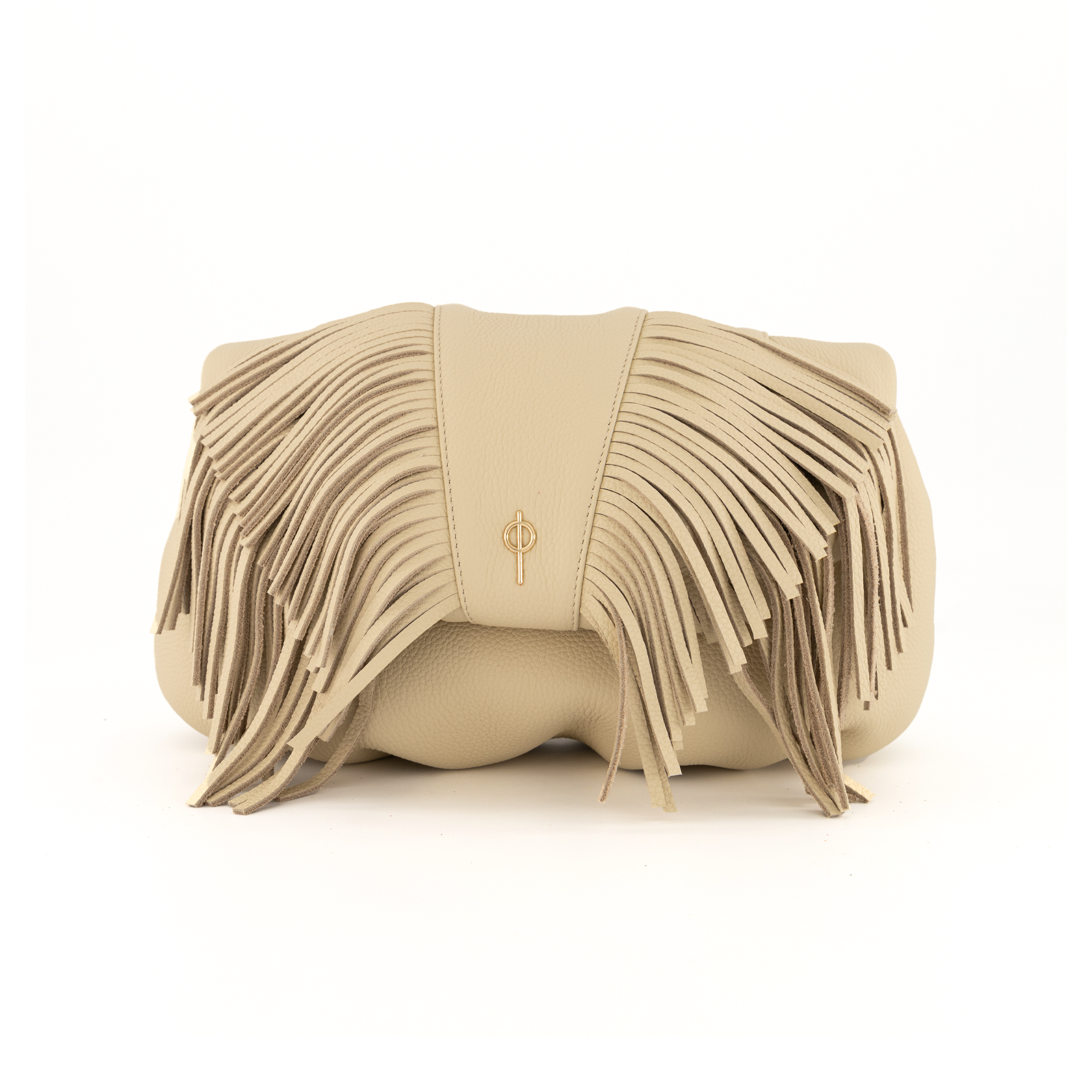 Otrera-Fringe Leda Beige-Clutch-1-Milagron.com