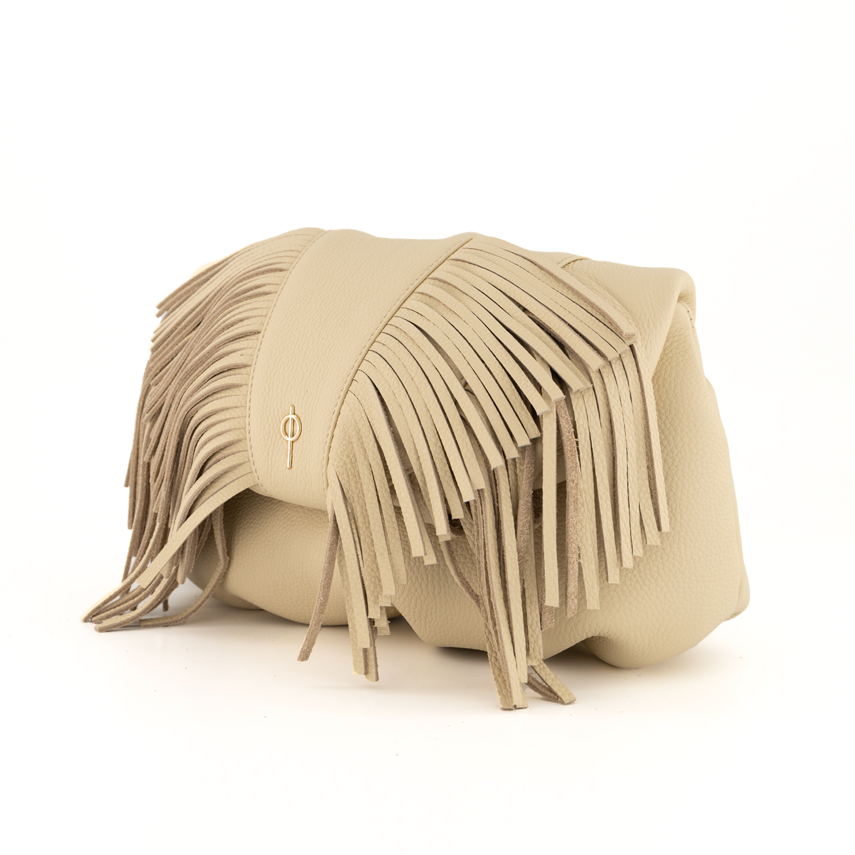 Otrera-Fringe Leda Beige-Clutch-2-Milagron.com