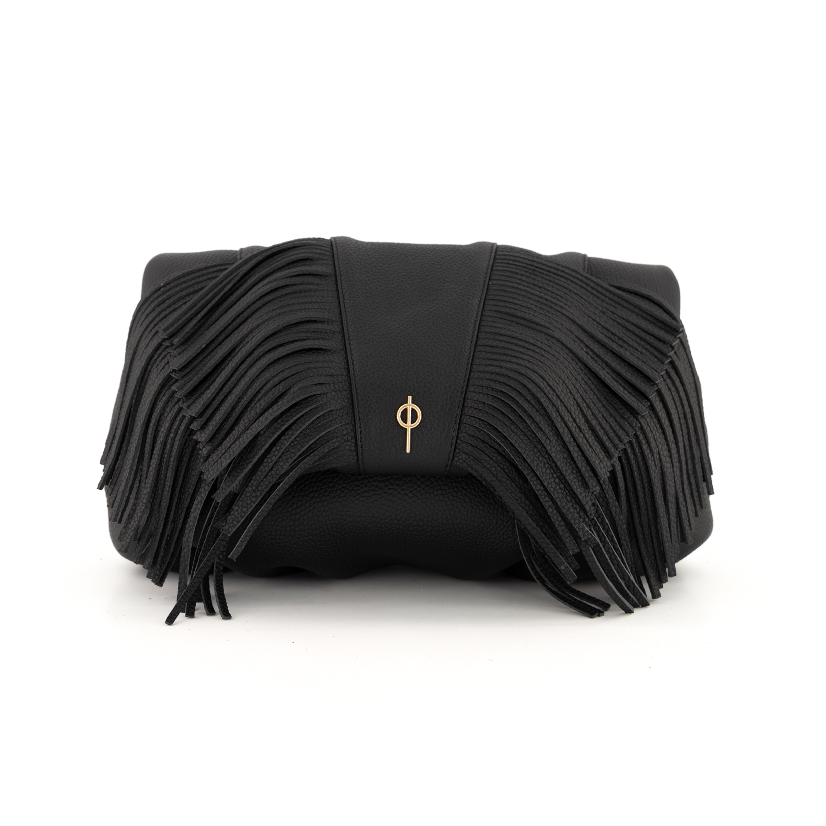 Otrera-Fringe Leda Black-Clutch-1-Milagron.com