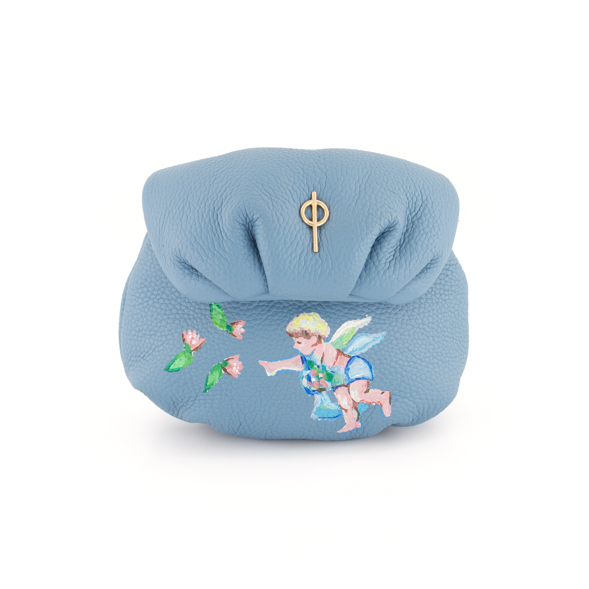 Otrera-Hand Painted Tiny Leda Blue-Omuz Çantası-1-Milagron.com