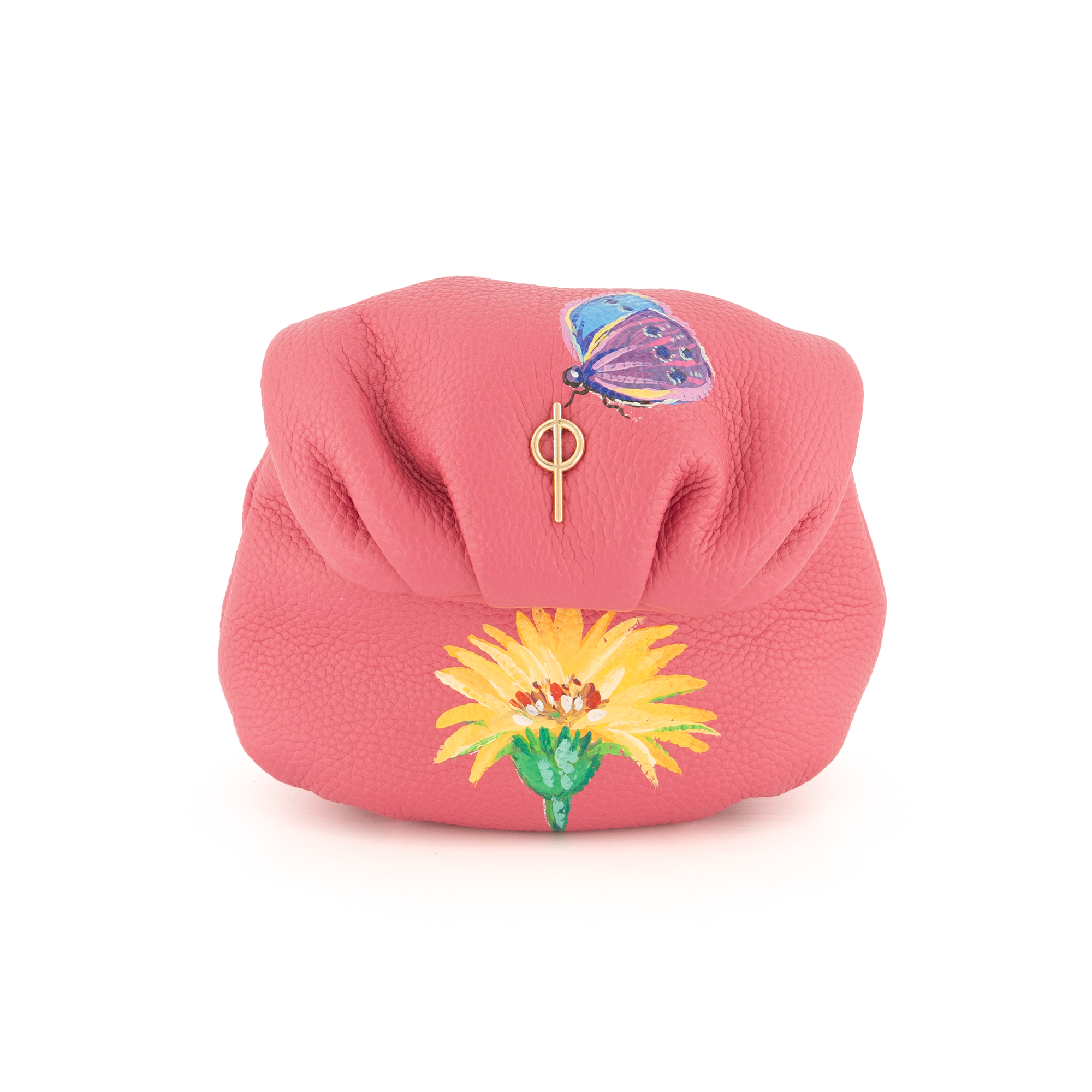 Otrera-Hand Painted Tiny Leda Pink-Omuz Çantası-1-Milagron.com