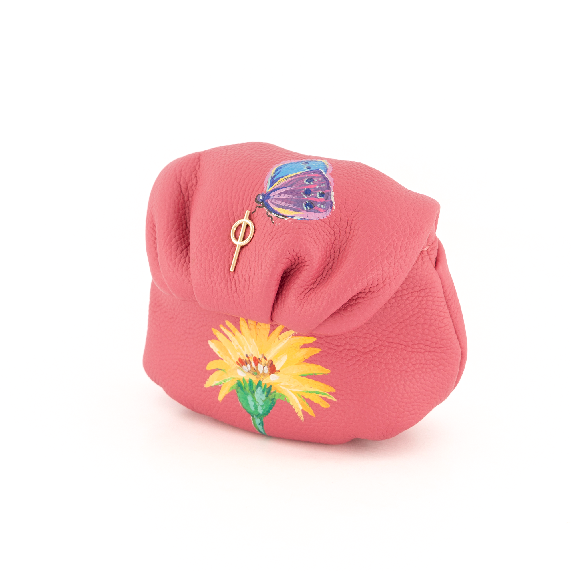 Otrera-Hand Painted Tiny Leda Pink-Omuz Çantası-2-Milagron.com