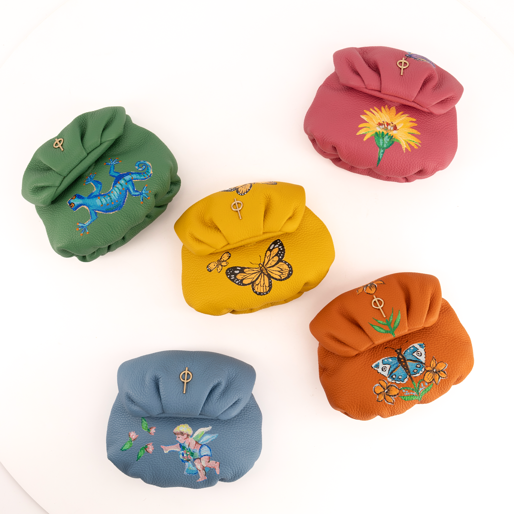 Otrera-Hand Painted Tiny Leda Yellow-Omuz Çantası-4-Milagron.com