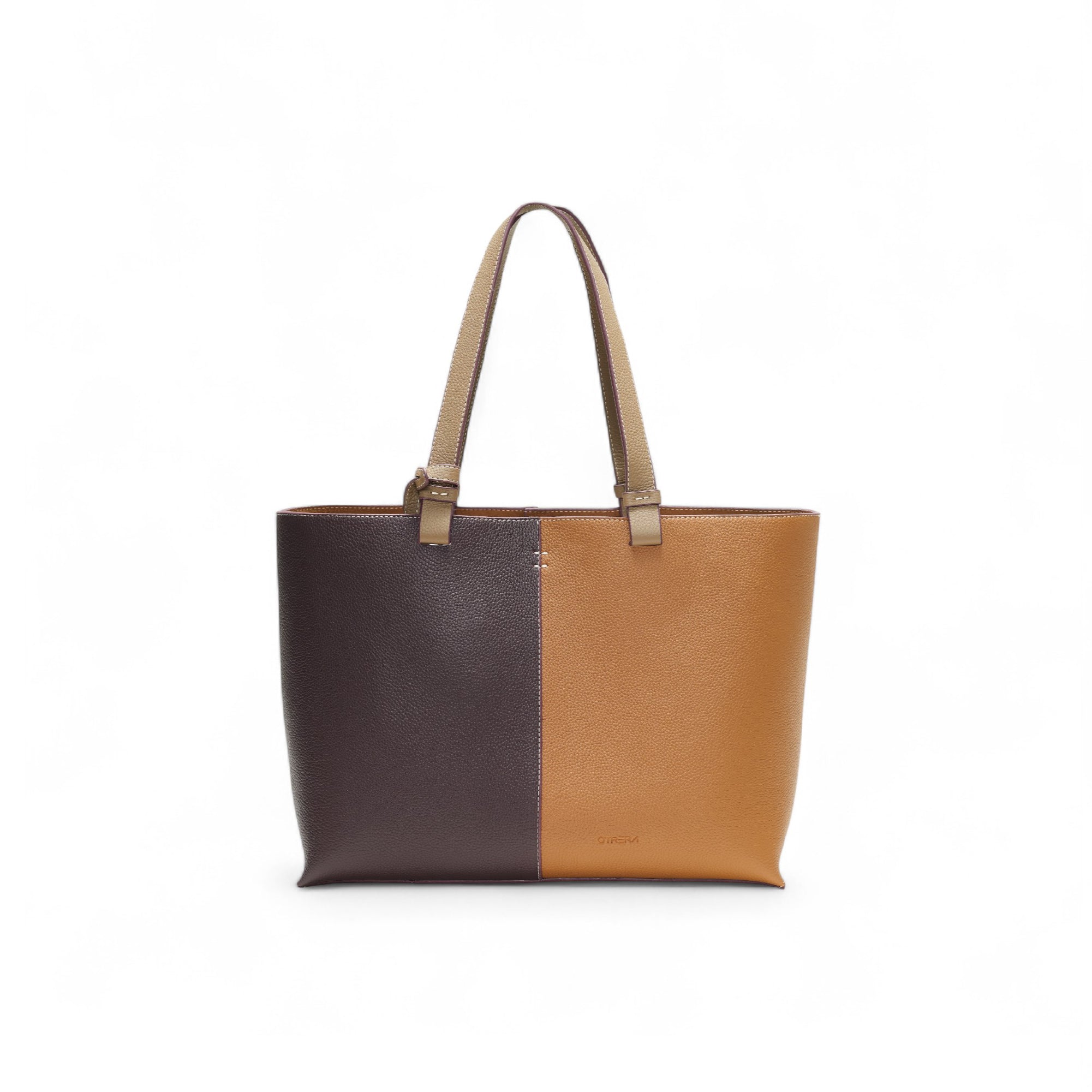 Otrera-Hebe Bag Burgundy&Tan-Shopper / Tote Bag-2-Milagron.com