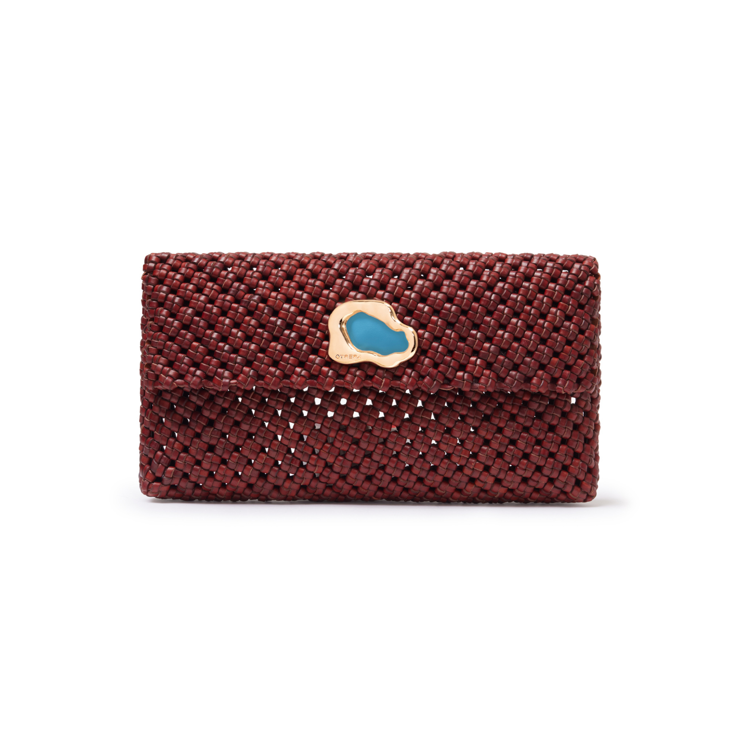 Iris Woven Clutch Terracotta