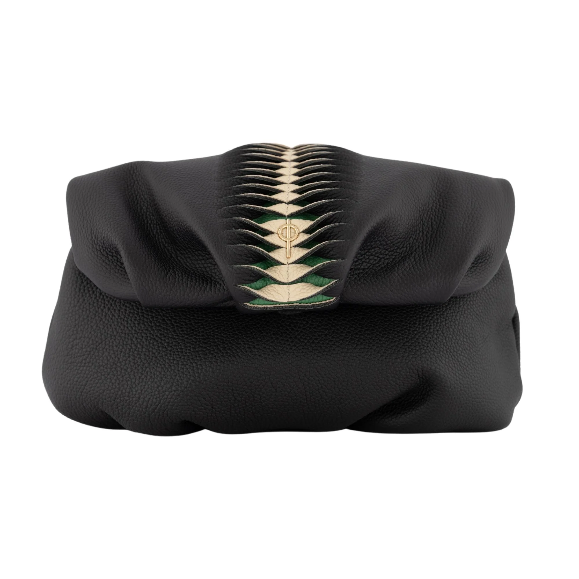 Otrera-Leda Hera Black/Green-Clutch-2-Milagron.com