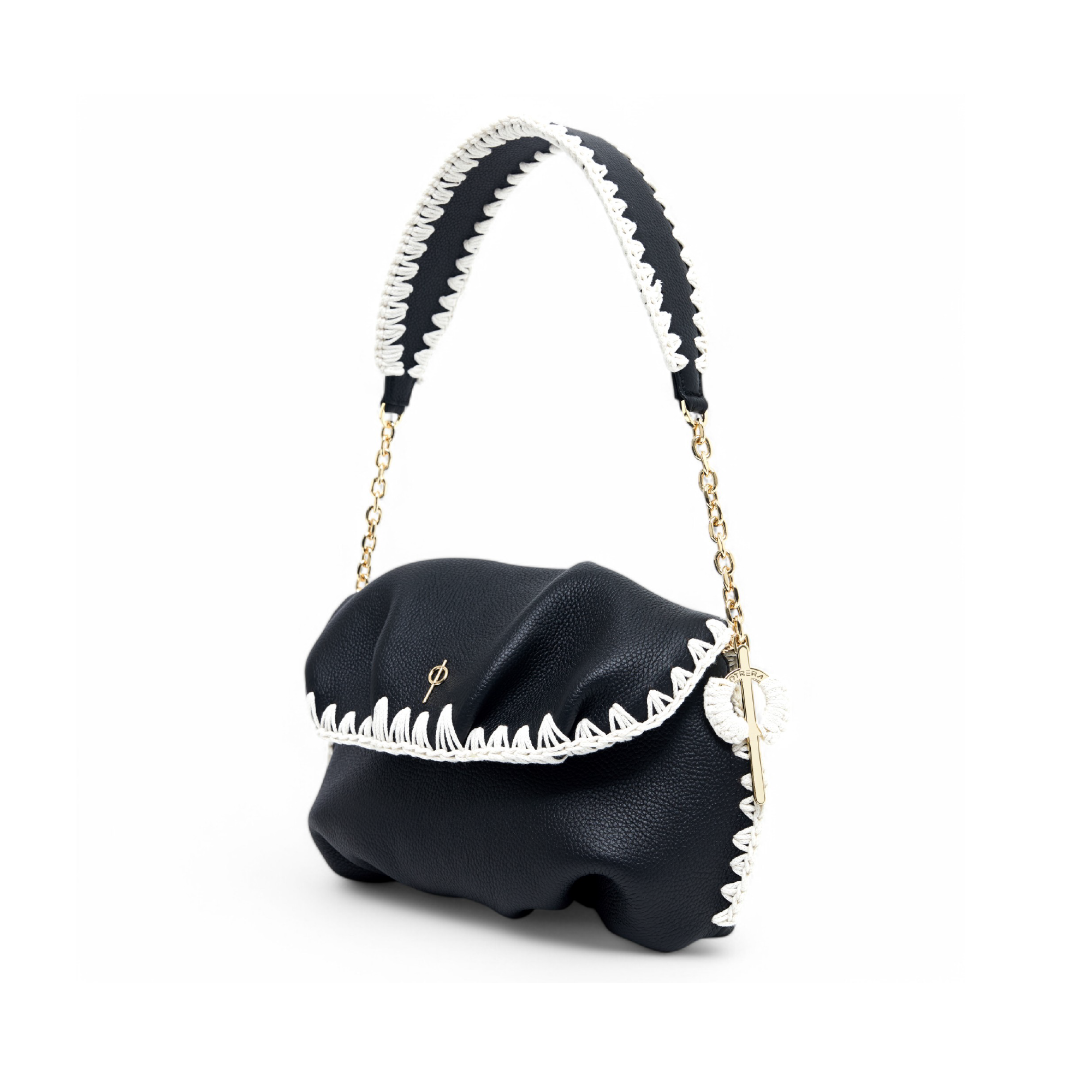 Otrera-Leda Macrame Black-Clutch-3-Milagron.com