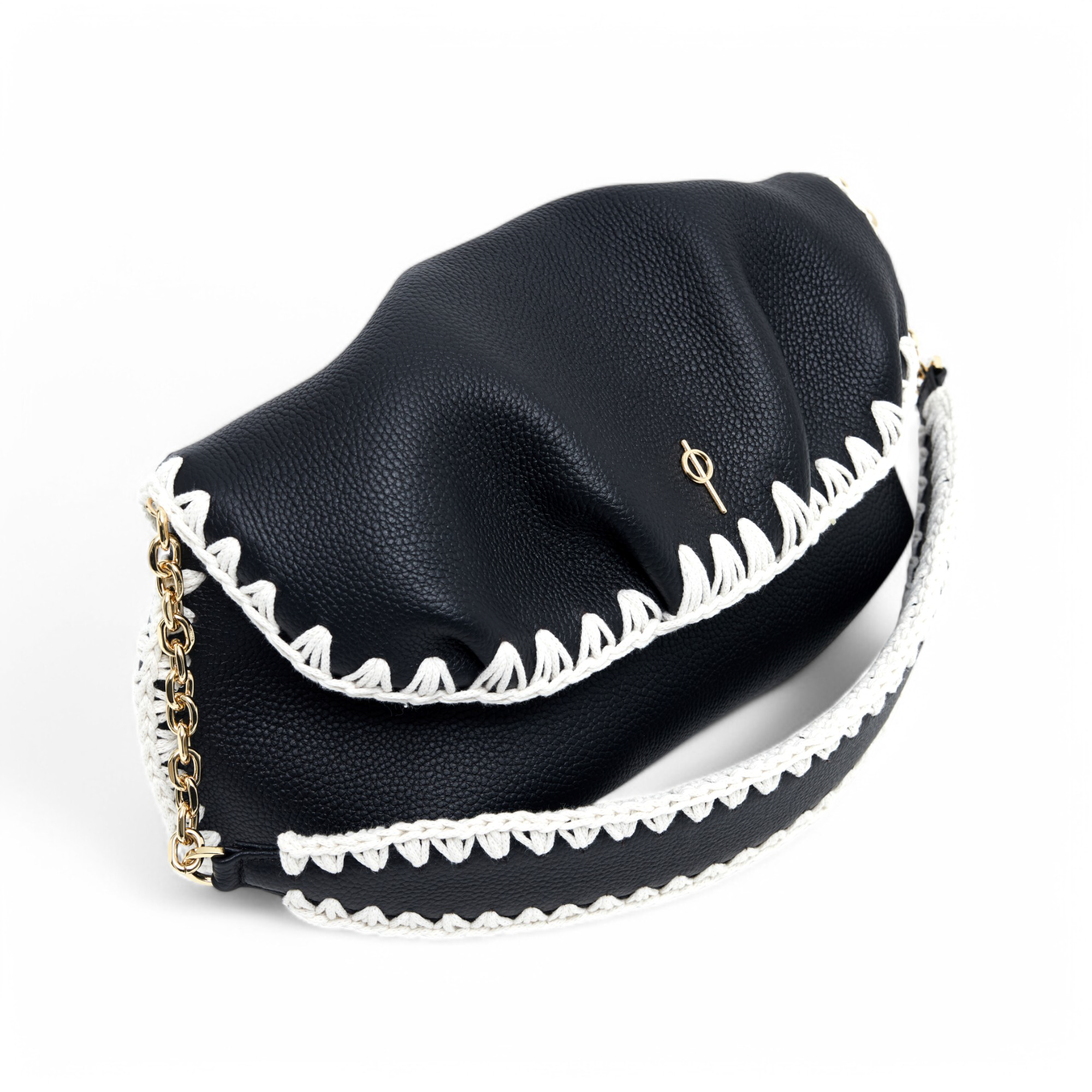 Otrera-Leda Macrame Black-Clutch-5-Milagron.com