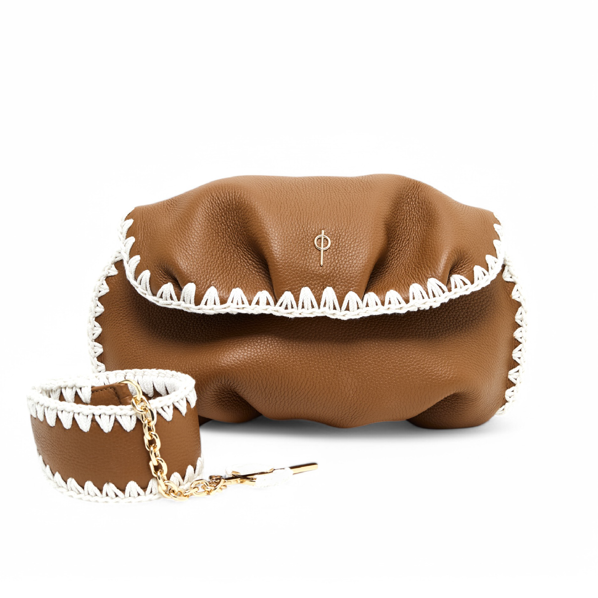 Otrera-Leda Macrame Brown-Clutch-1-Milagron.com