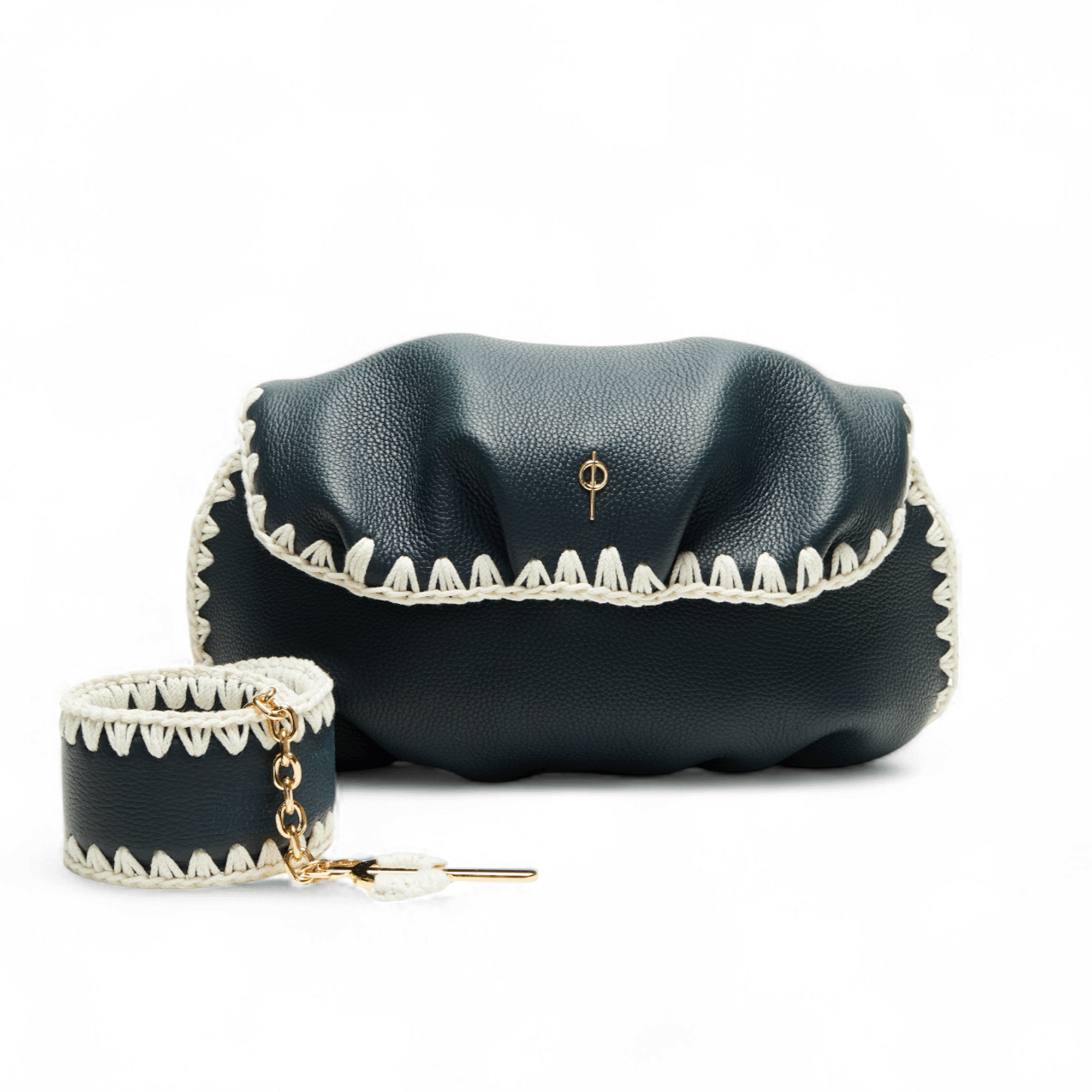 Otrera-Leda Macrame Navy-Clutch-1-Milagron.com