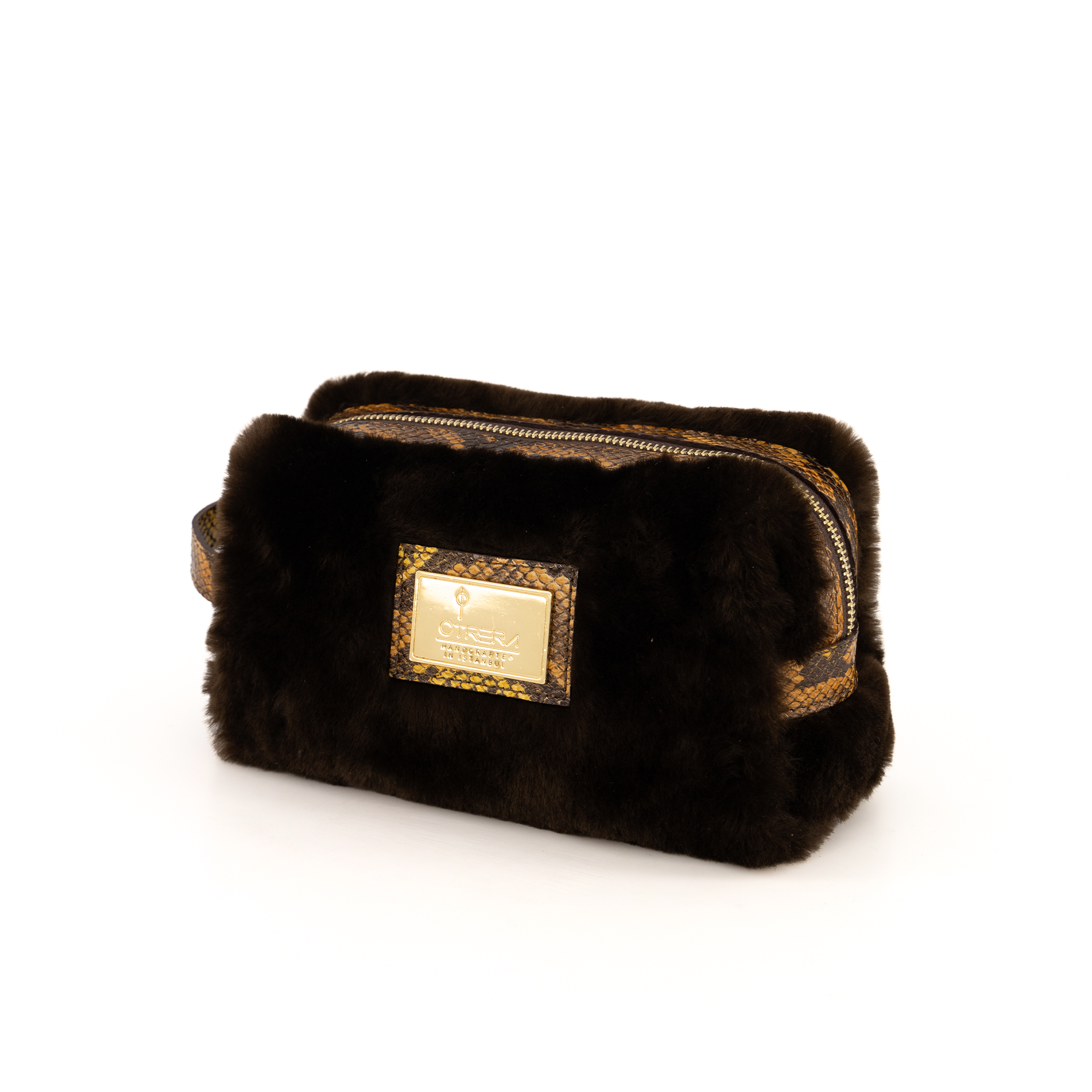 Otrera-Lula Pouch Fur - Dark Chocolate-El Çantası-2-Milagron.com