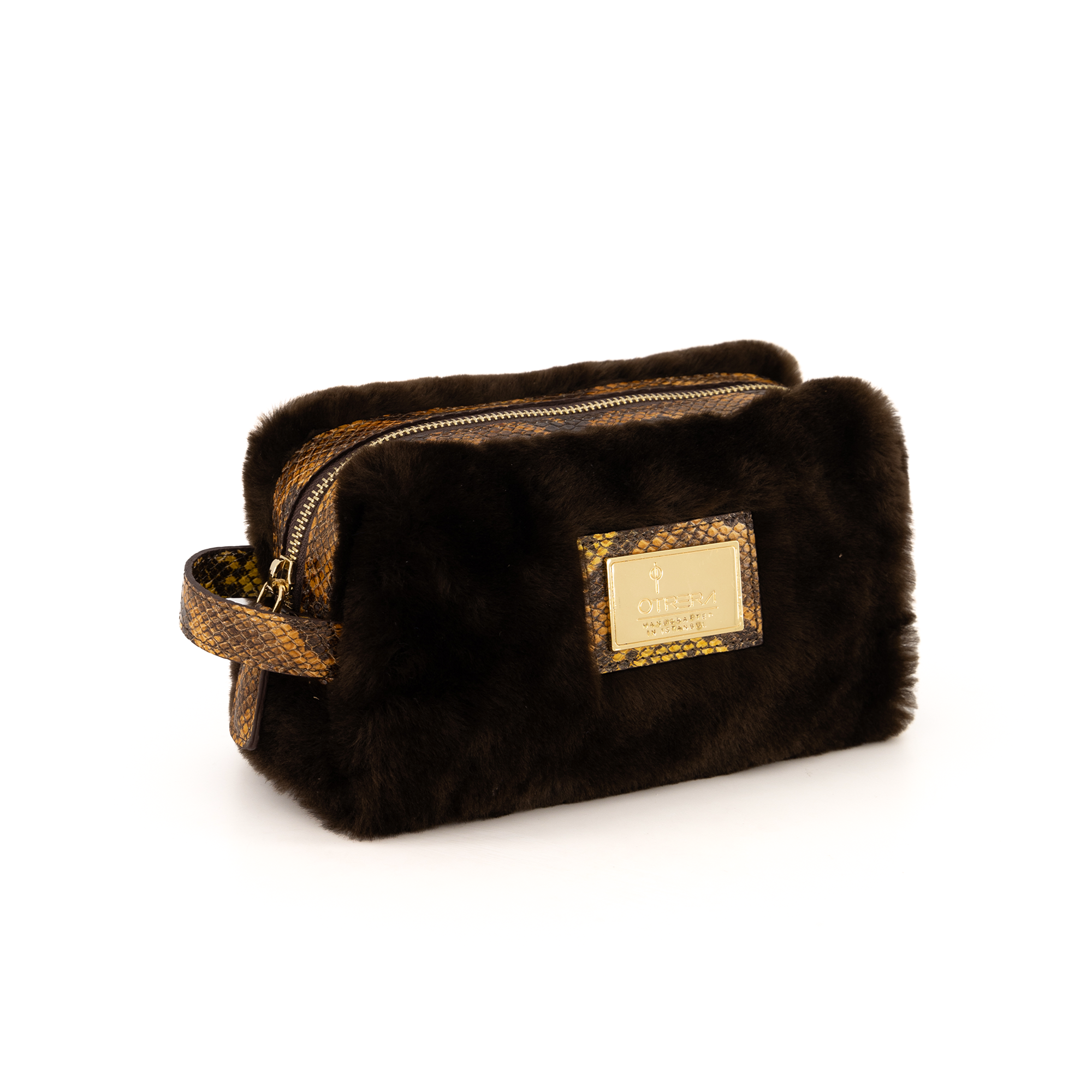 Otrera-Lula Pouch Fur - Dark Chocolate-El Çantası-3-Milagron.com