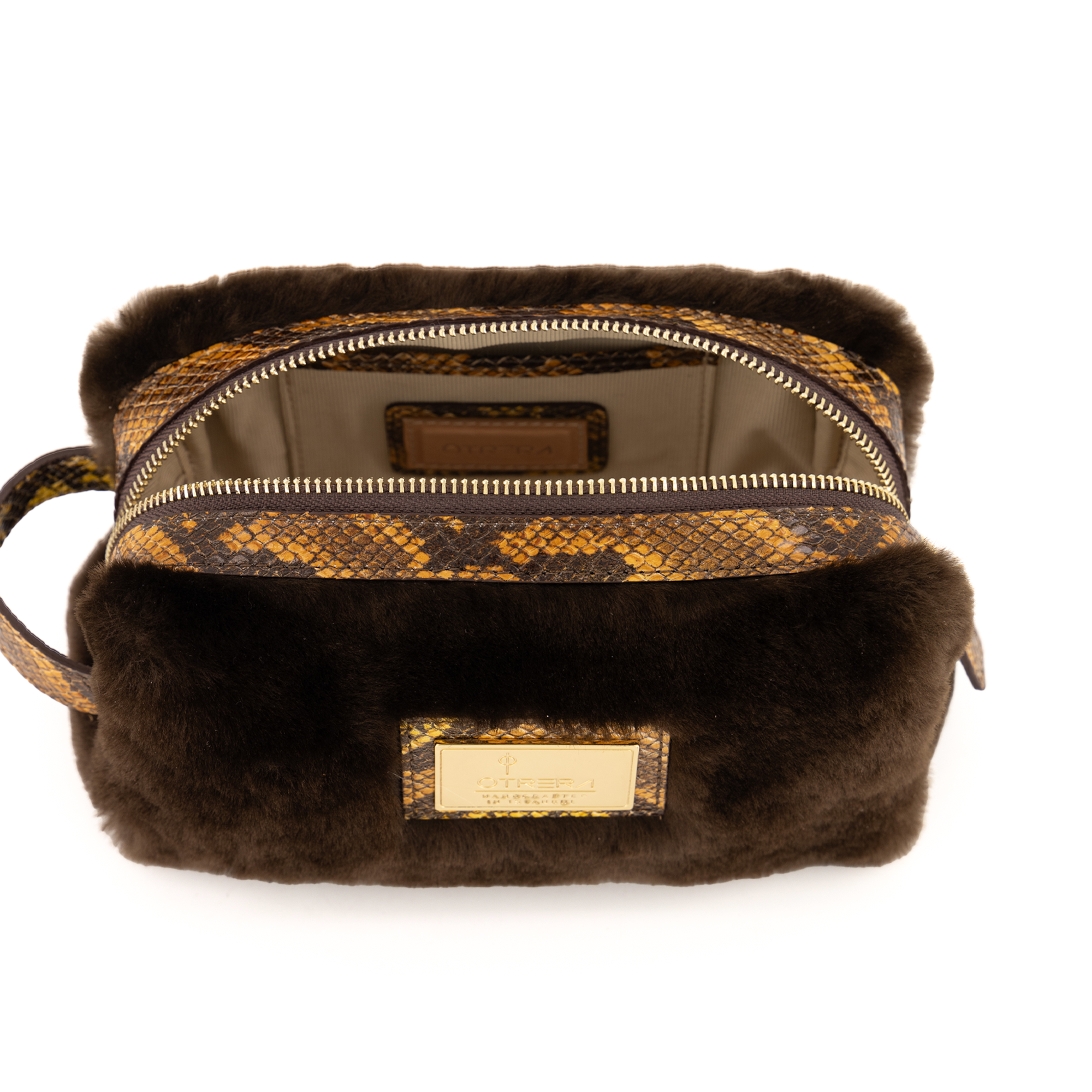 Otrera-Lula Pouch Fur - Dark Chocolate-El Çantası-5-Milagron.com