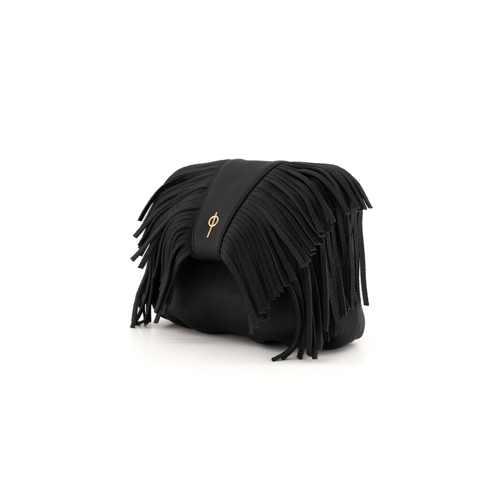 Otrera-Mini Fringe Leda Black-Omuz Çantası-2-Milagron.com