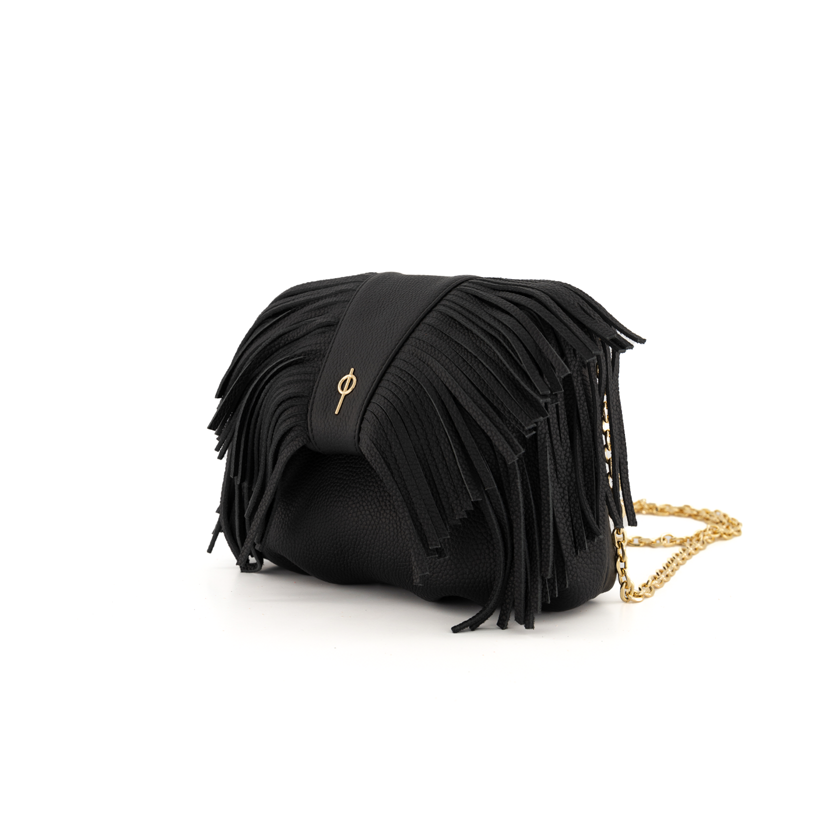 Otrera-Mini Fringe Leda Black-Omuz Çantası-3-Milagron.com