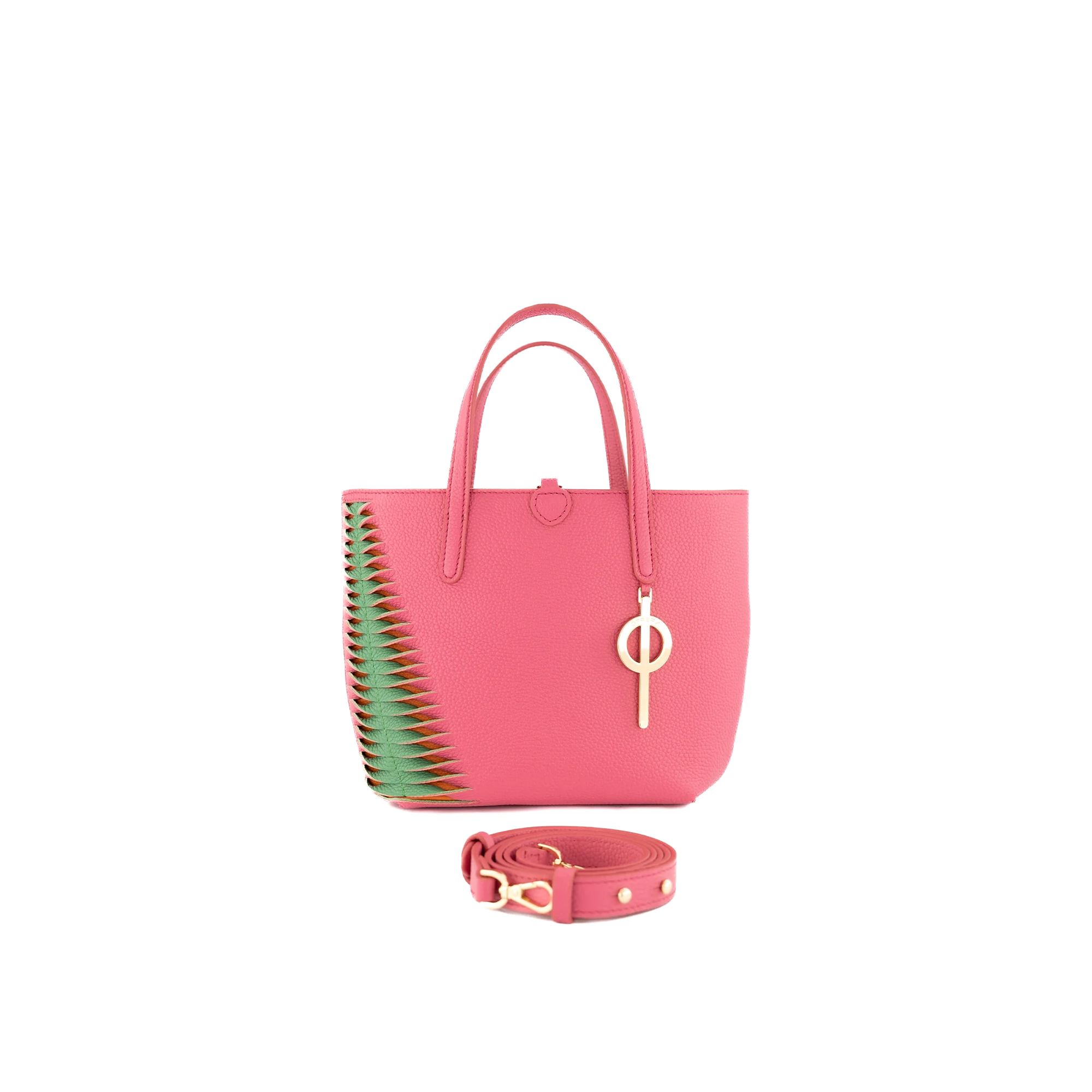 Otrera-Mini Shopping Bag Pink&Green-Omuz Çantası-1-Milagron.com