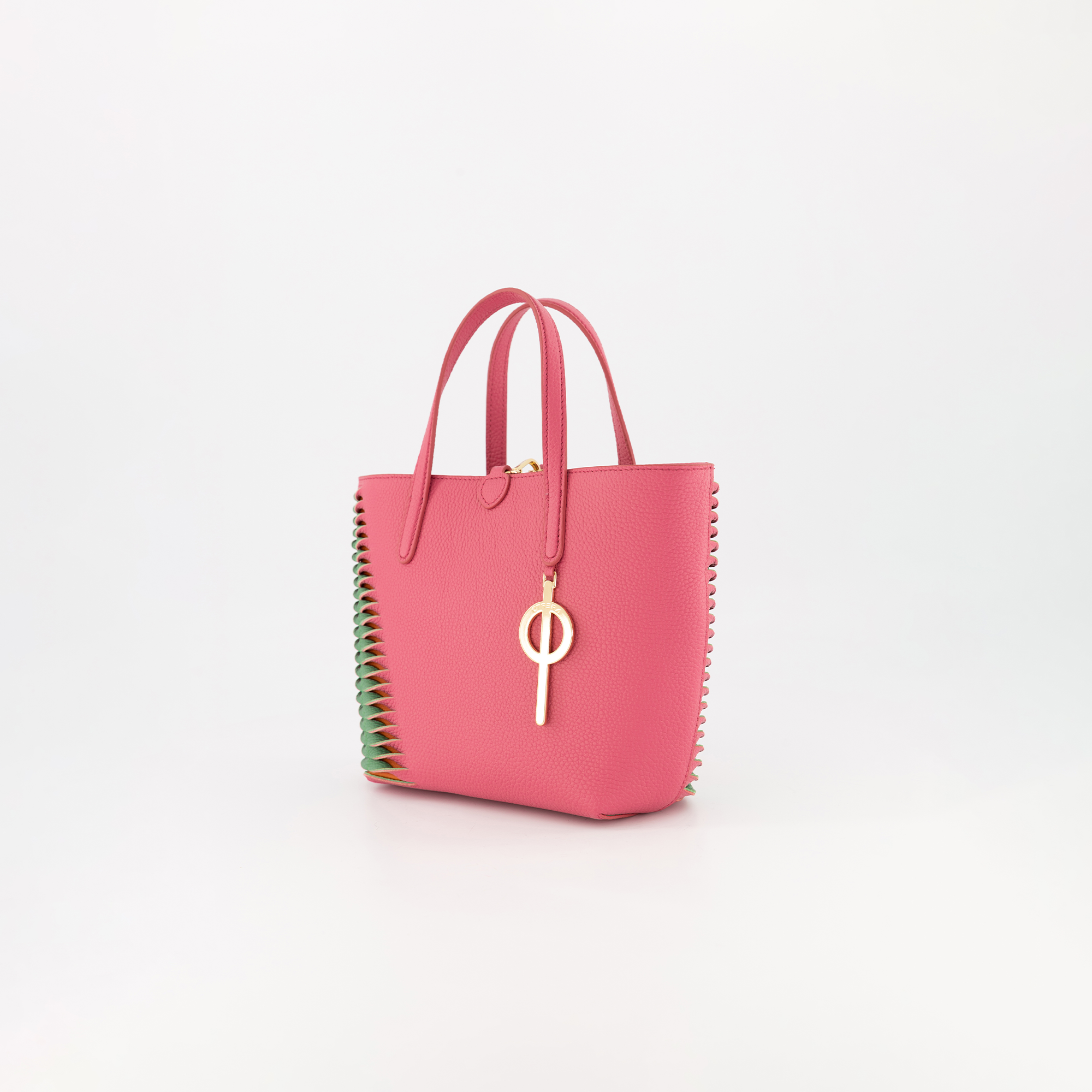 Otrera-Mini Shopping Bag Pink&Green-Omuz Çantası-4-Milagron.com