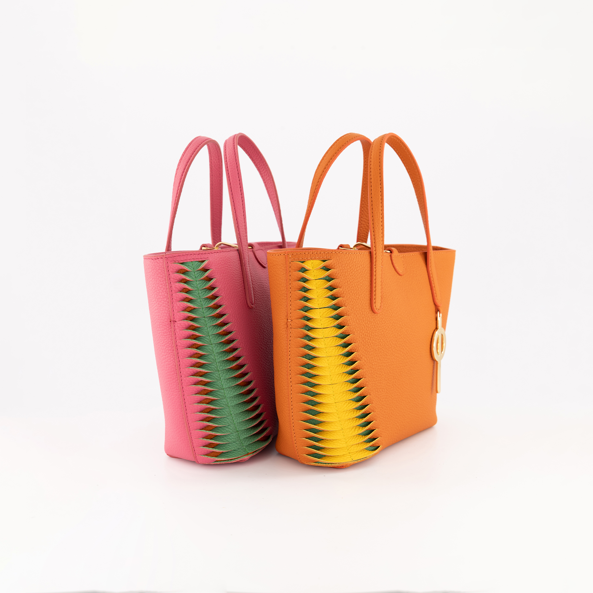 Otrera-Mini Shopping Bag Pink&Green-Omuz Çantası-6-Milagron.com