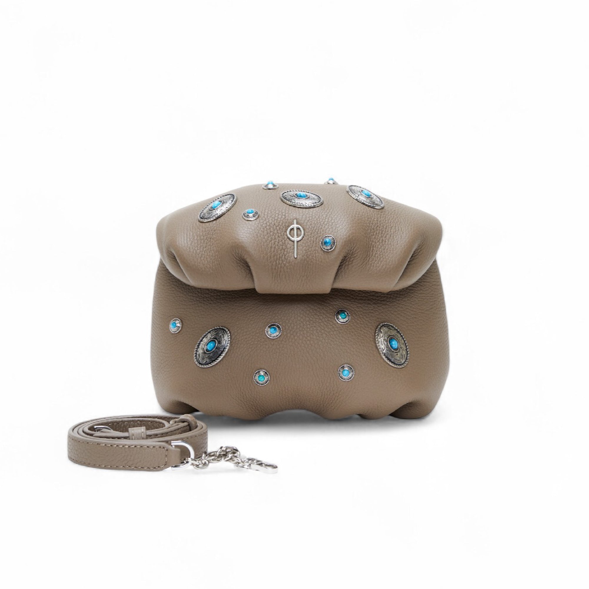 Otrera-Mını Studded Leda Rock-Clutch-3-Milagron.com