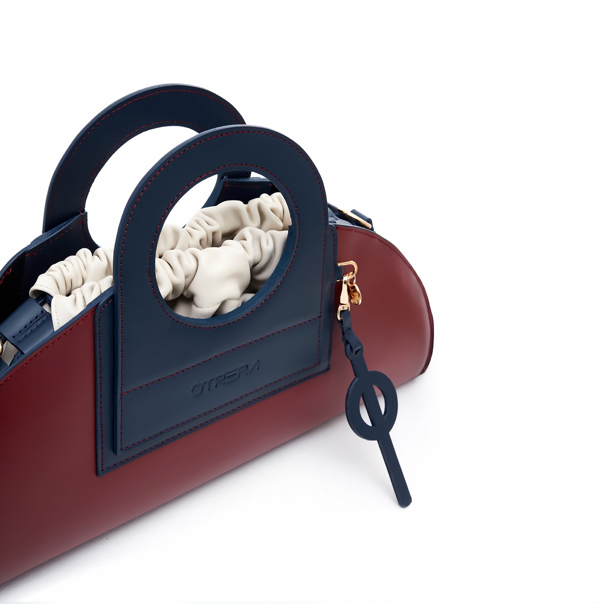 Otrera-Mini Taco Leather - Burgundy-El Çantası-3-Milagron.com