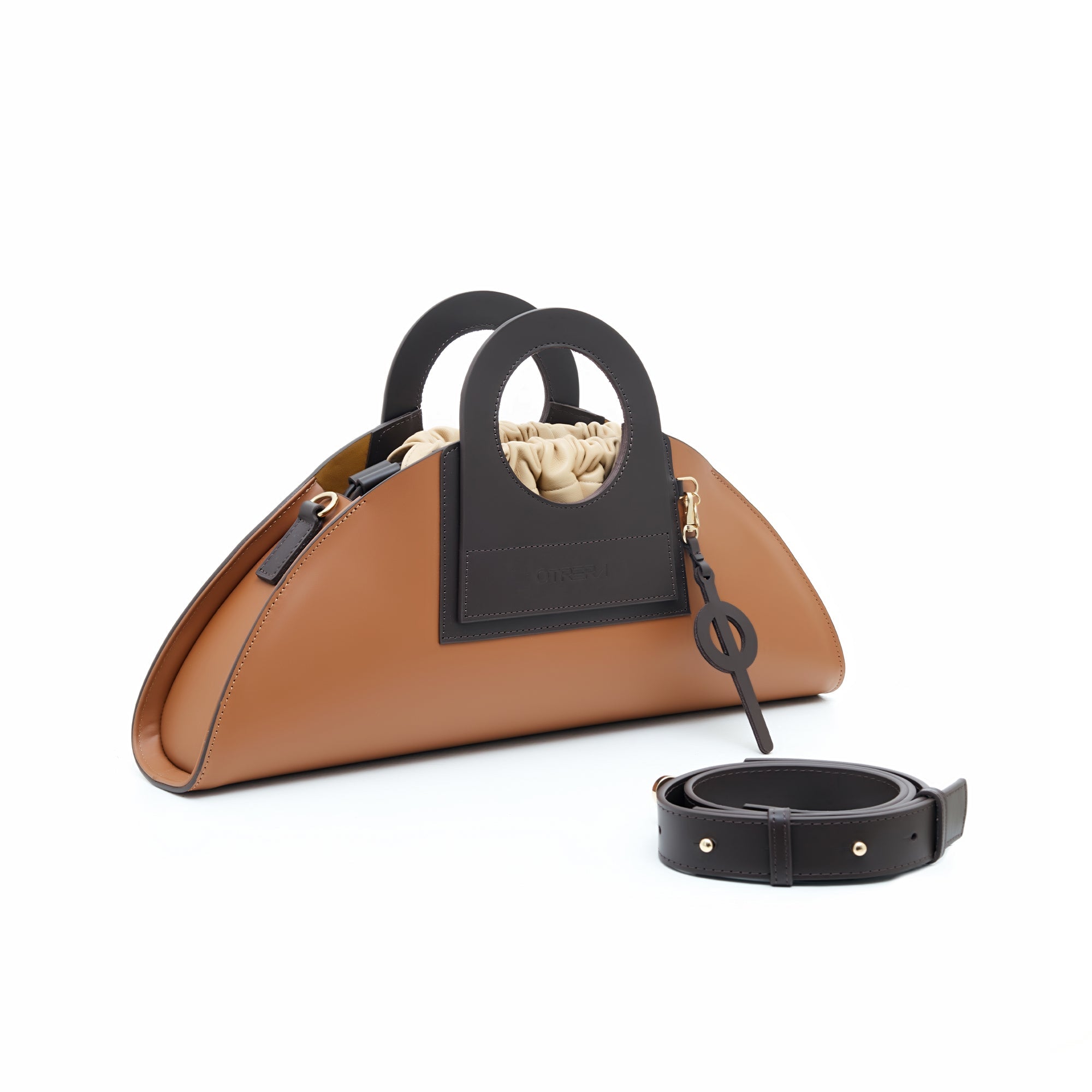 Otrera-Mini Taco Leather - Tan-El Çantası-2-Milagron.com