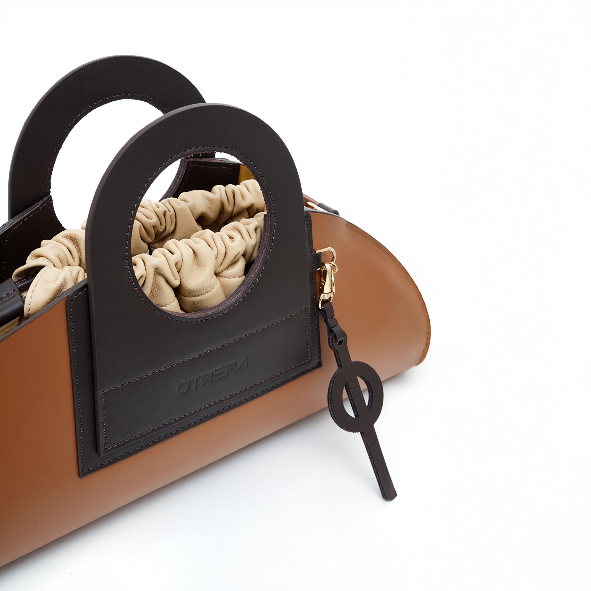 Otrera-Mini Taco Leather - Tan-El Çantası-3-Milagron.com