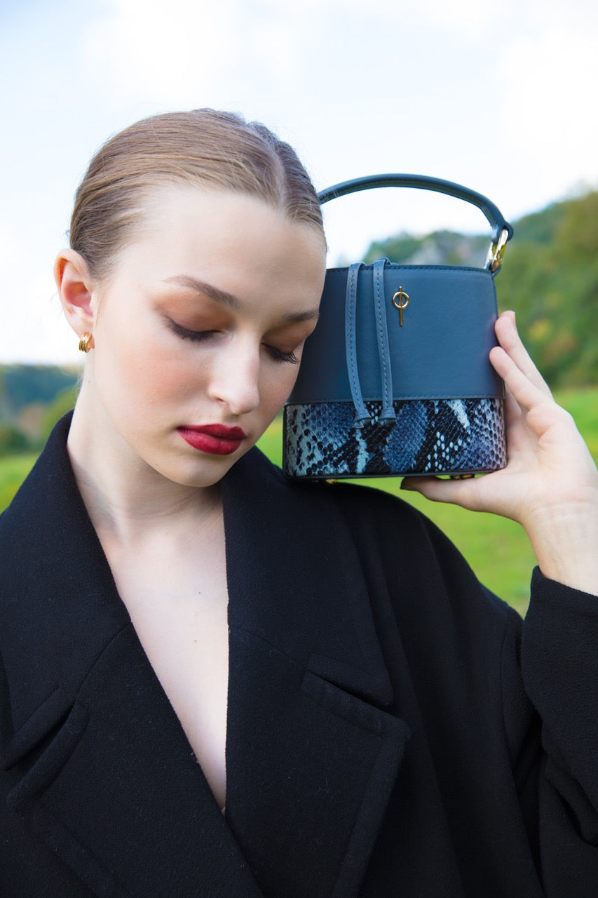 Otrera-Noa Snake Grey-Omuz Çantası-4-Milagron.com