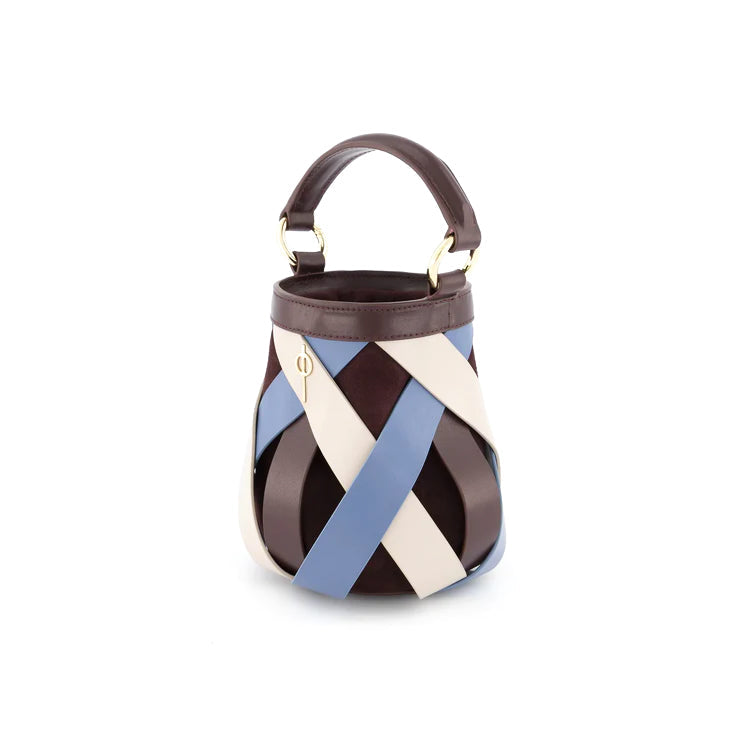 Otrera-Olina Navy & Chery & Beige-El Çantası-2-Milagron.com